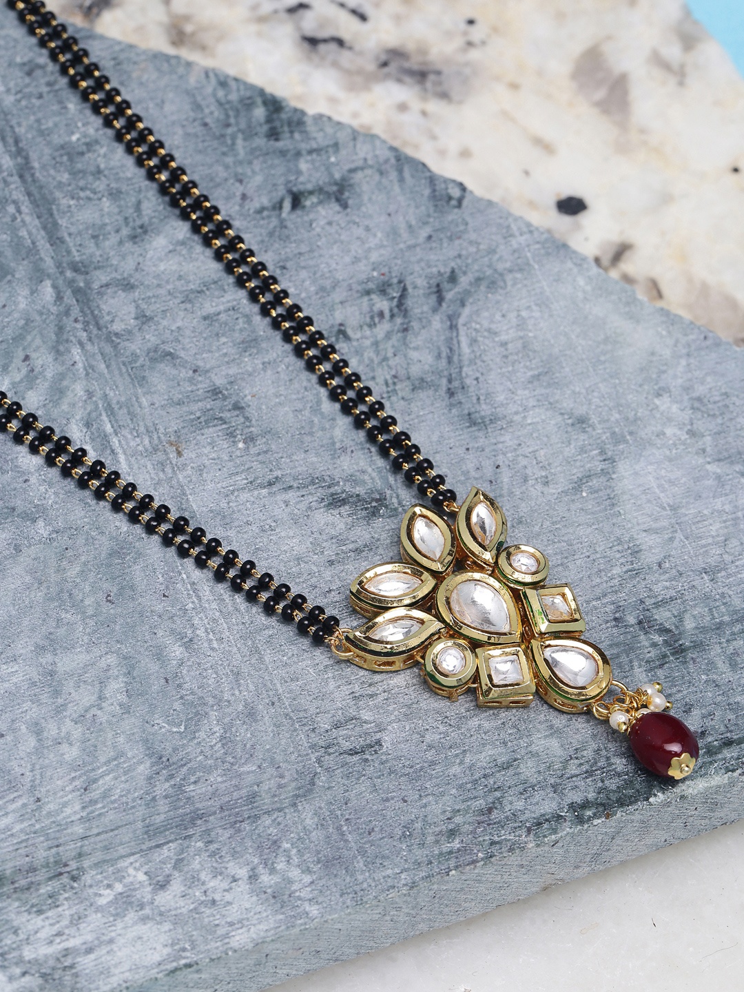 

PANASH Gold-Plated Kundan Mangalsutra