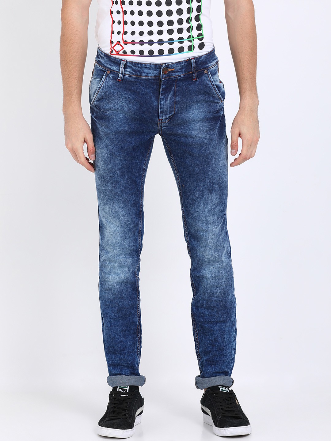 

Llak Jeans Men Blue Skinny Fit Mid-Rise Clean Look Stretchable Jeans