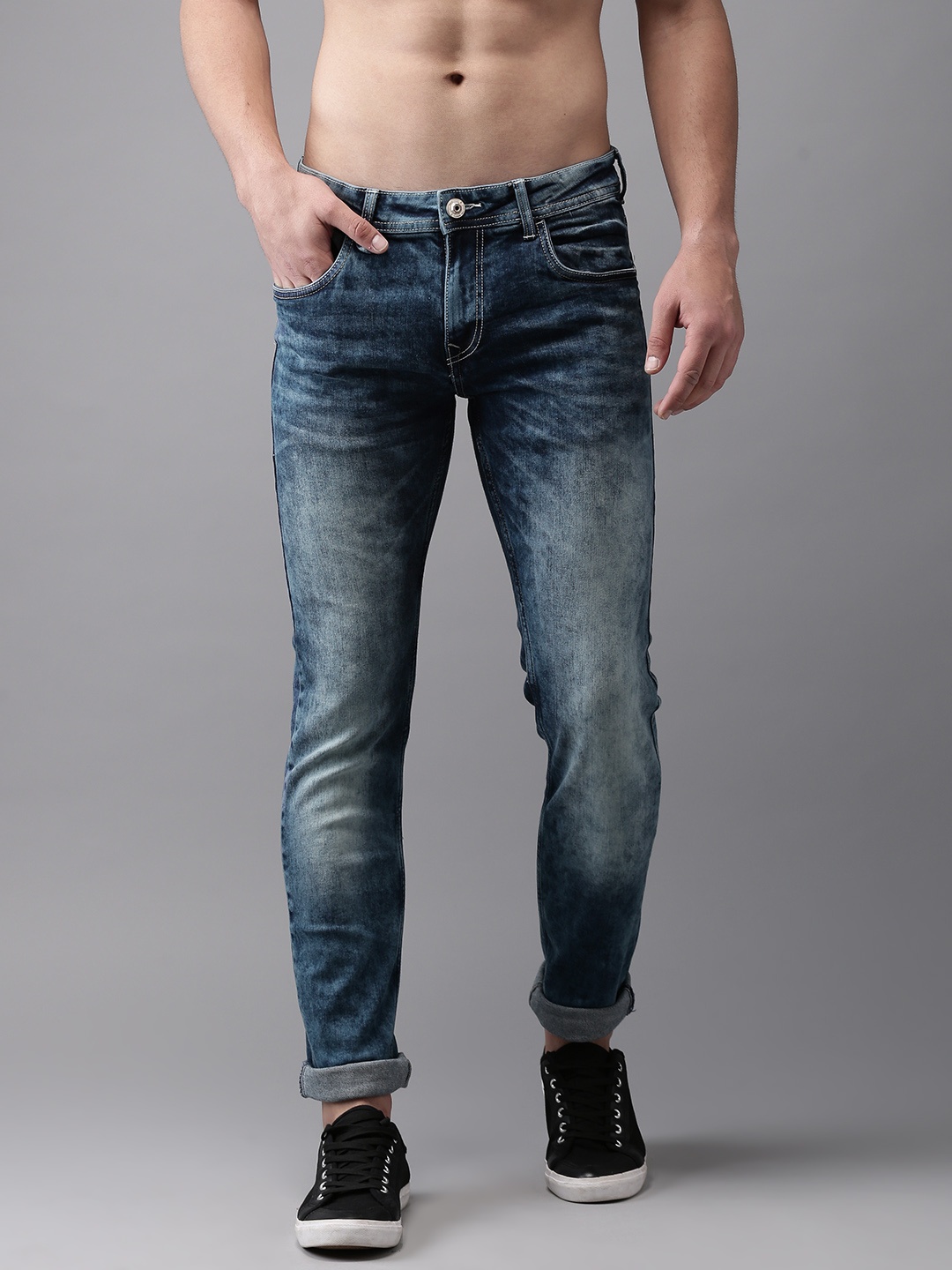 

Flying Machine Men Blue Michael Slim Tapered Fit Mid-Rise Jeans