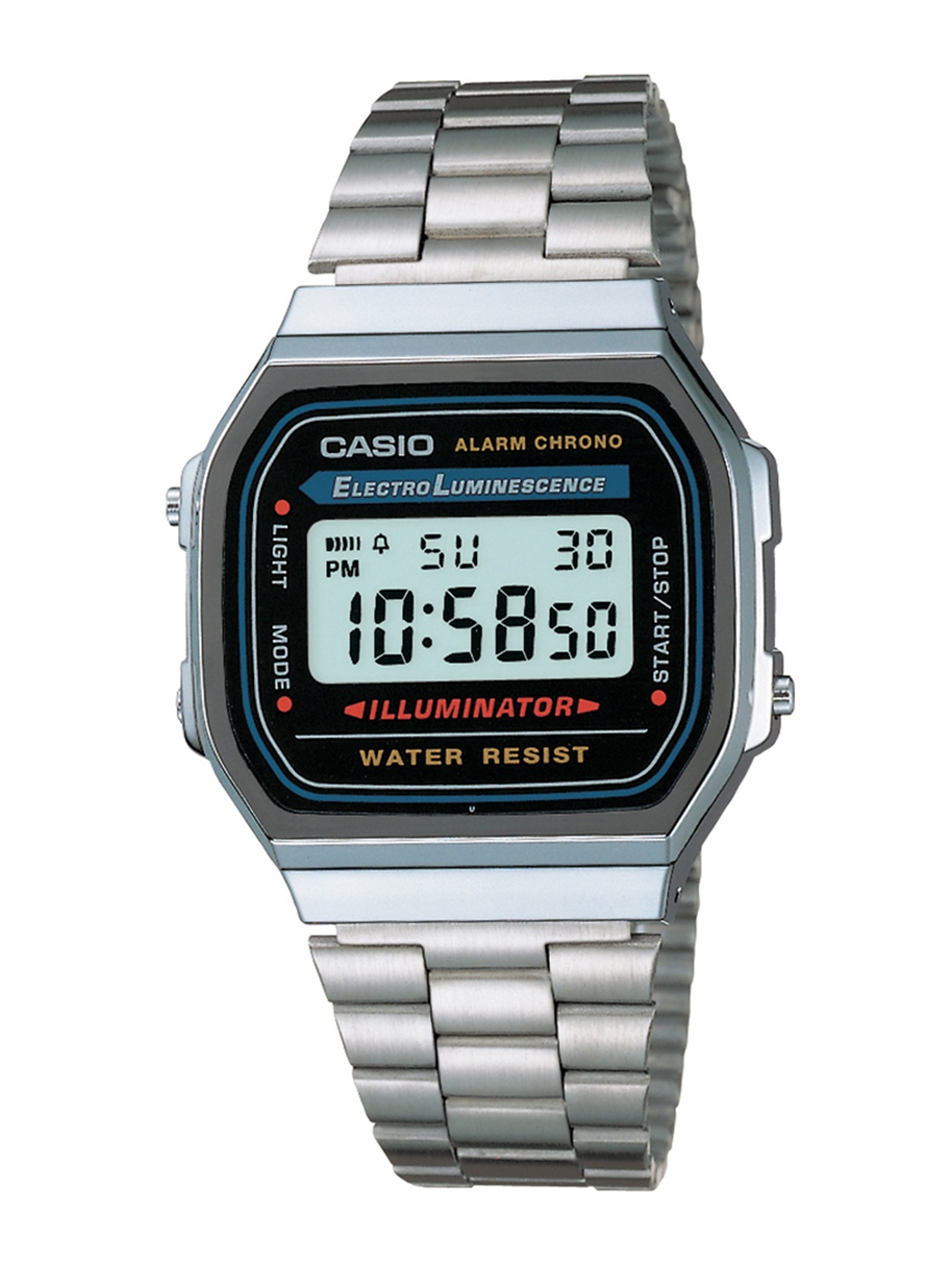 

CASIO Vintage A168WA-1WDF Black Digital Dial Silver Stainless Steel Band D131