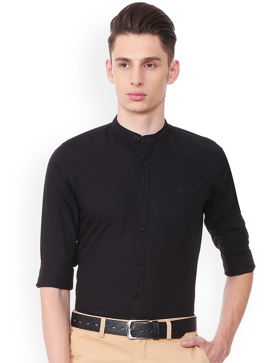 

Allen Solly Men Black Slim Fit Solid Casual Shirt