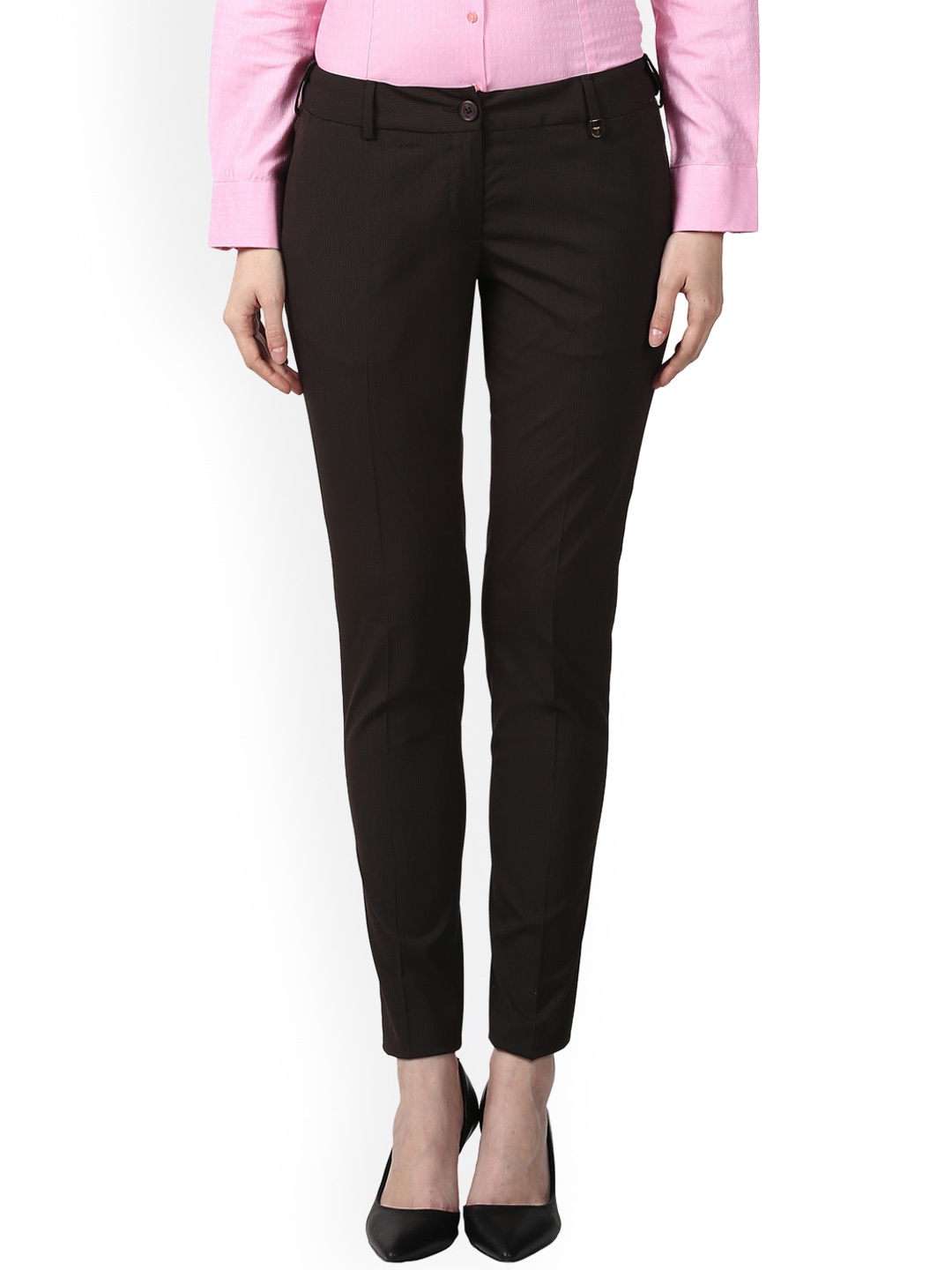

Park Avenue Women Brown Regular Fit Solid Formal Trousers