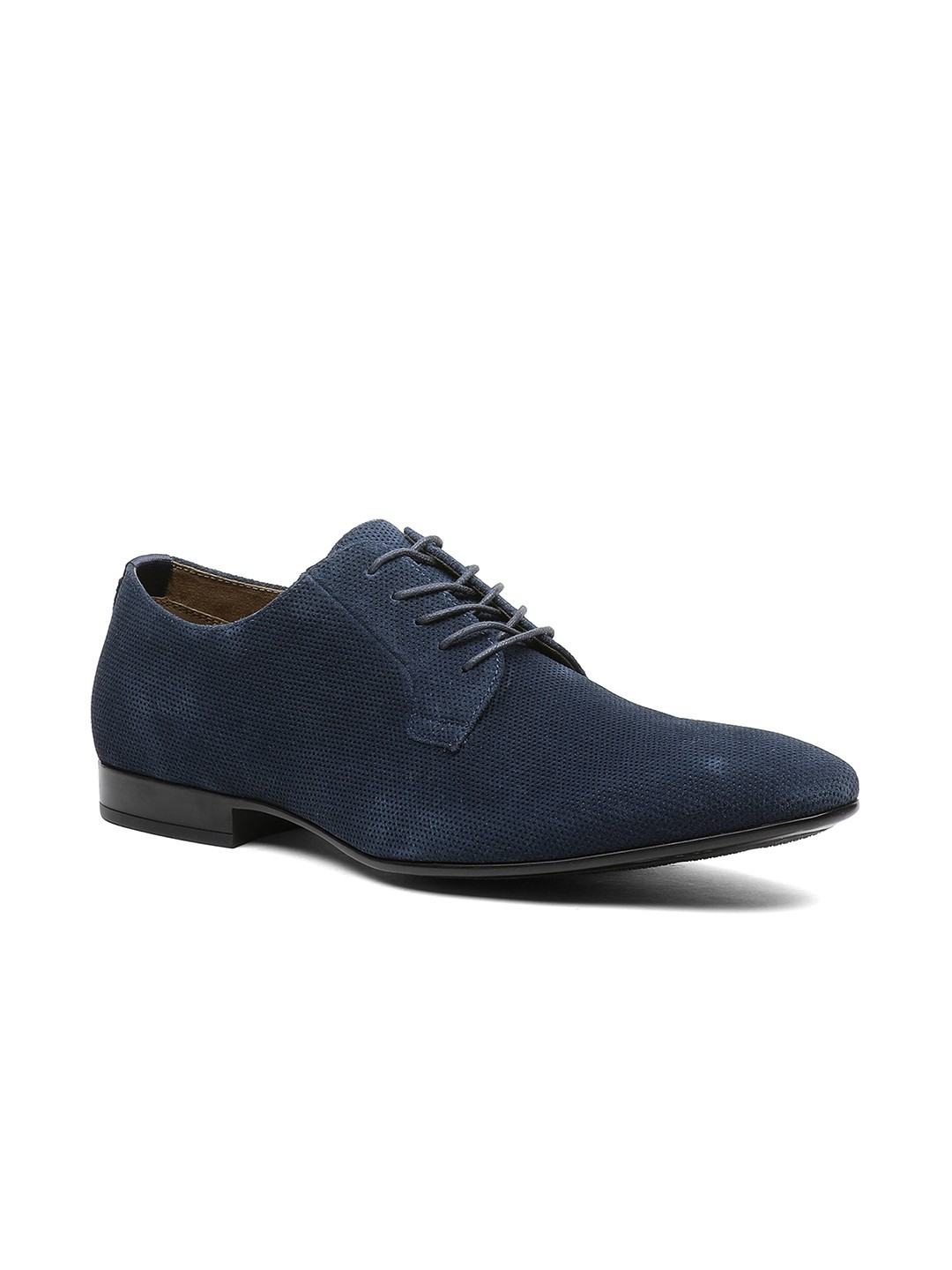 

ALDO Men Navy Blue Leather Formal Derbys