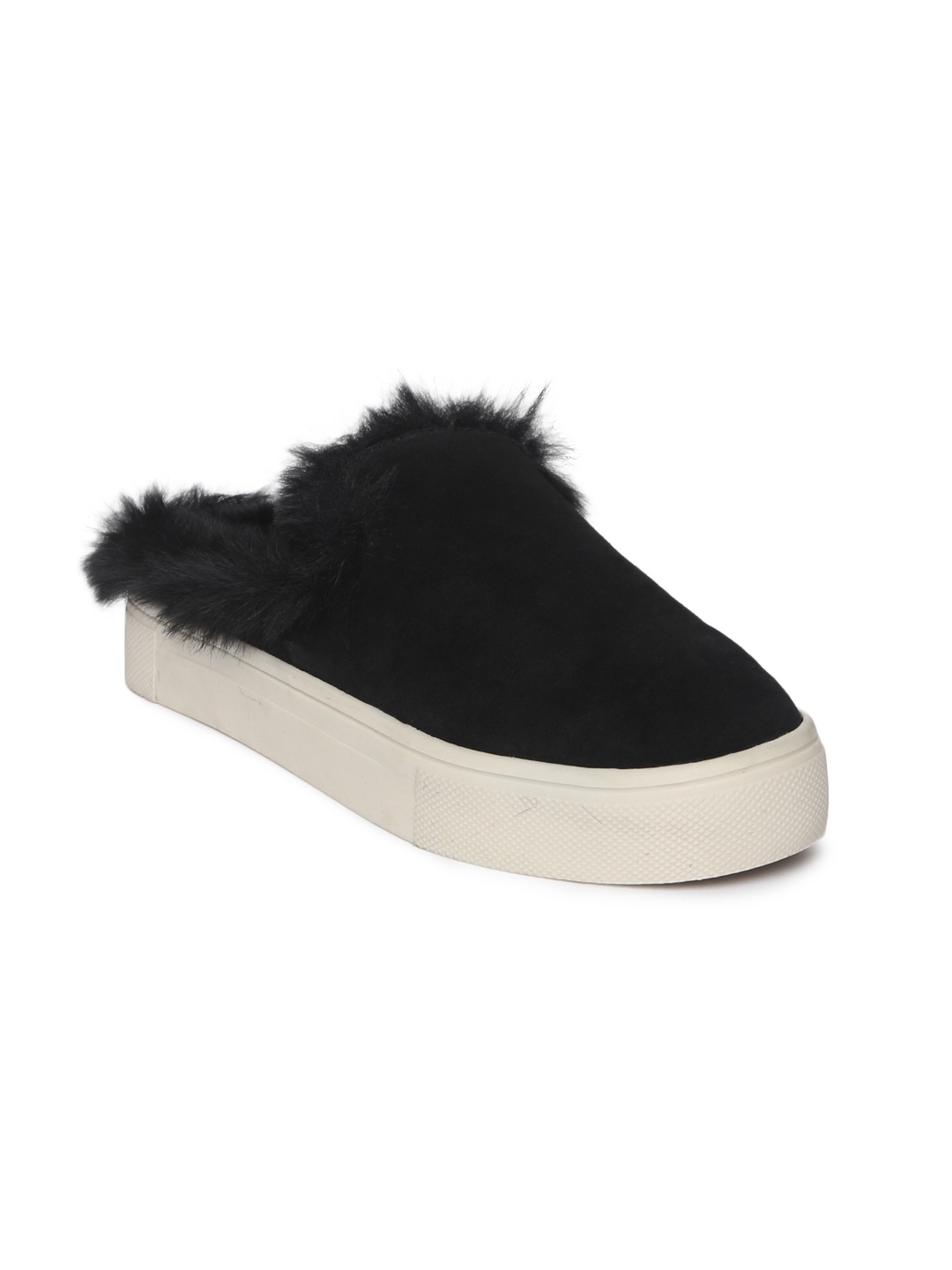 

AMERICAN EAGLE OUTFITTERS Women Black Solid Leather Mules