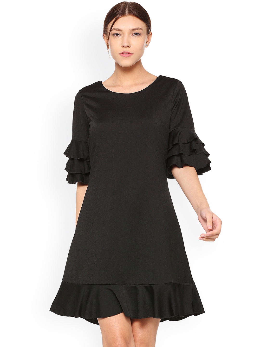 

Allen Solly Woman Black Solid Drop-Waist Dress