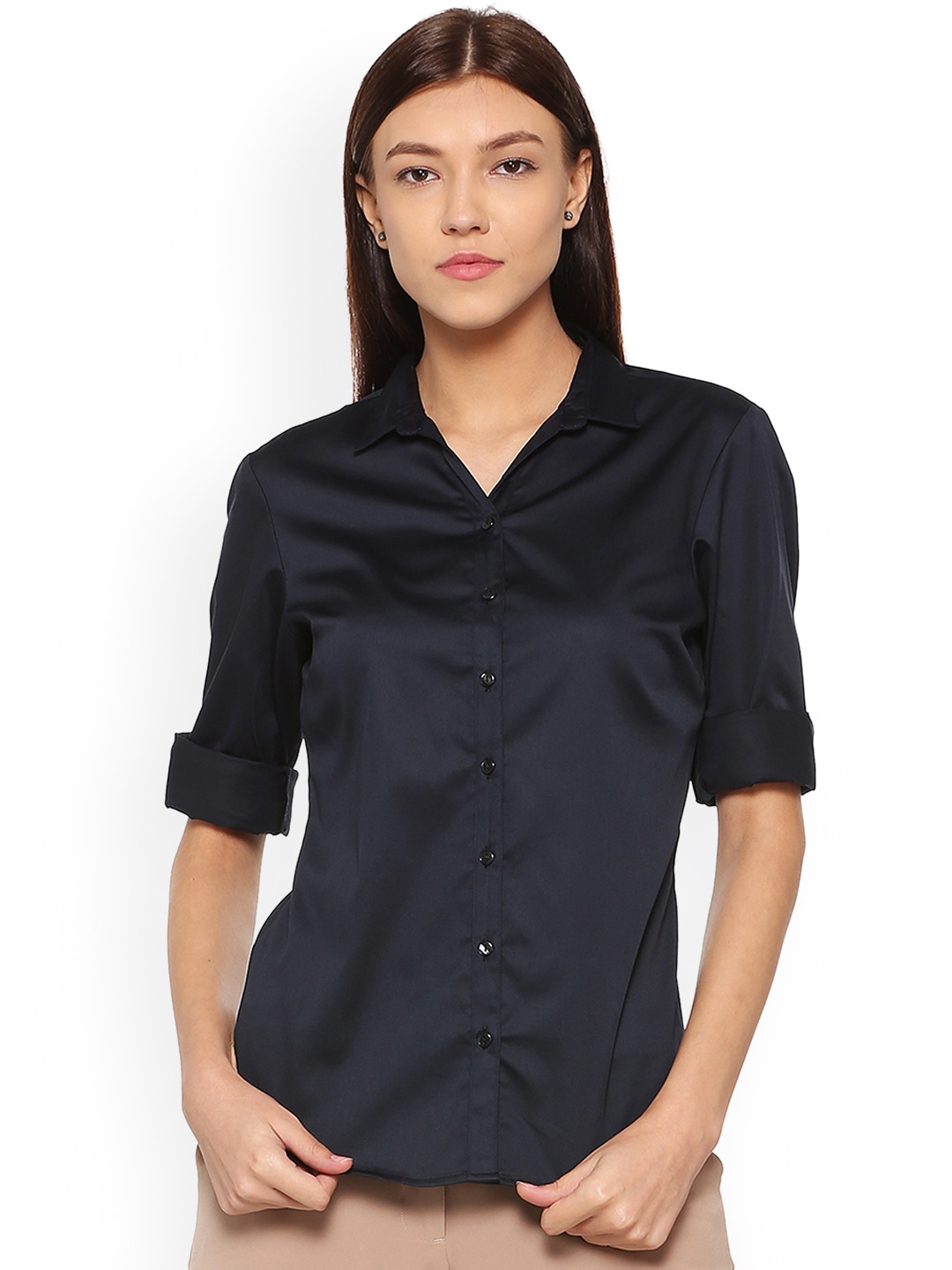 

Allen Solly Woman Black Solid Casual Shirt
