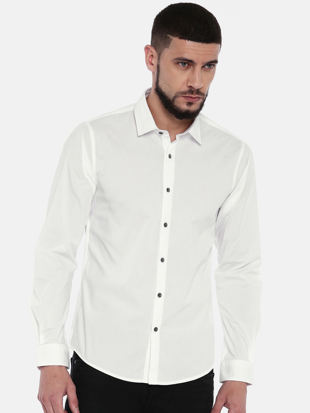 

Pepe Jeans Men White Slim Fit Solid Casual Shirt