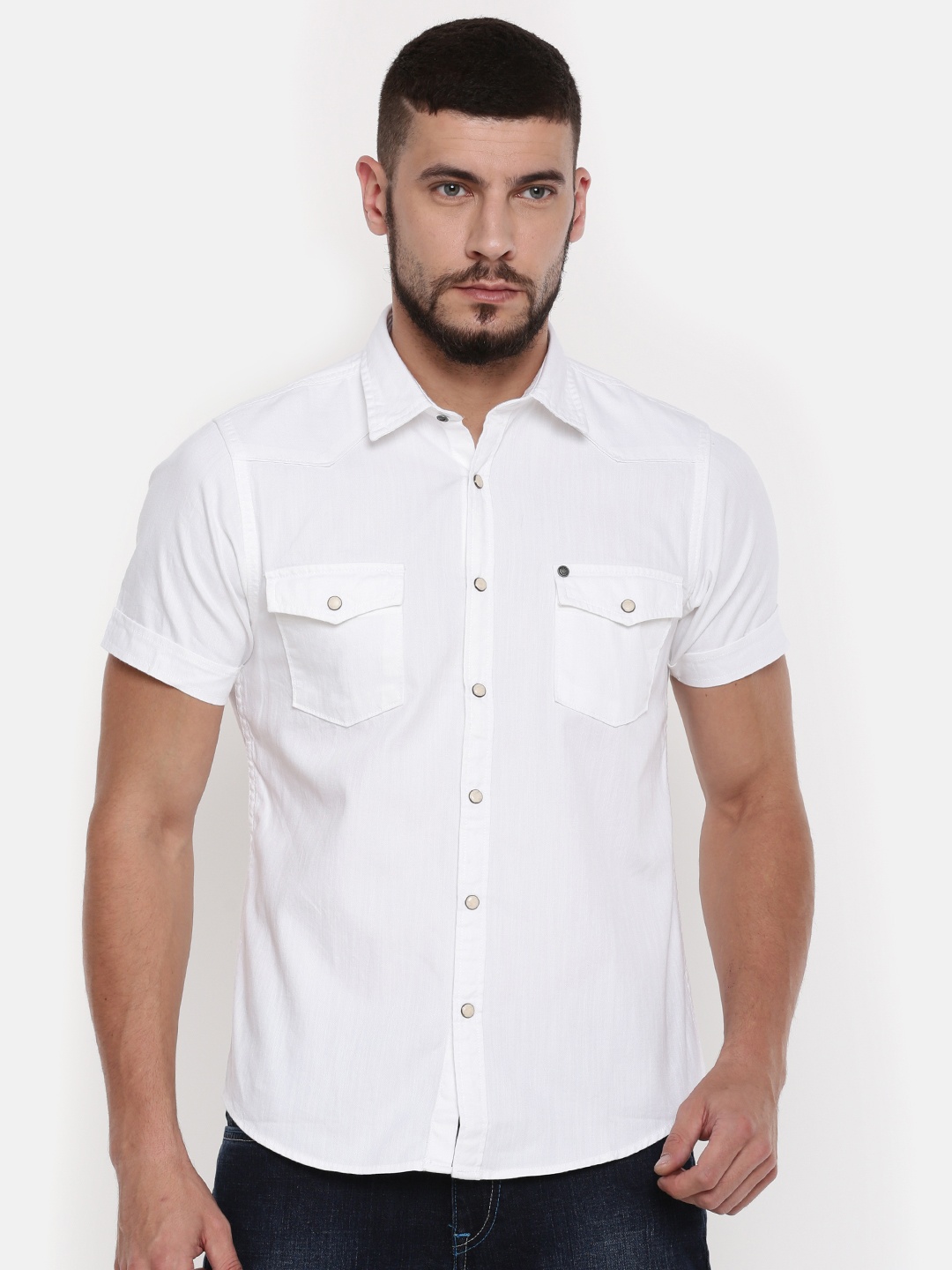 

Pepe Jeans White Regular Fit Solid Casual Shirt