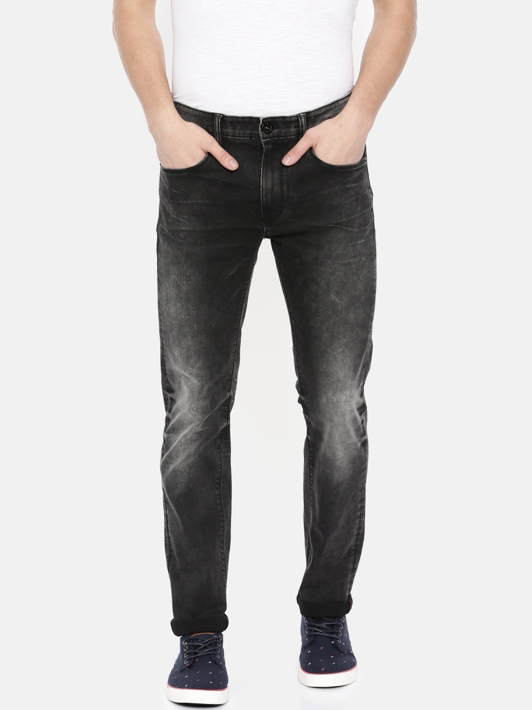 

Pepe Jeans Men Black Slim Fit Low-Rise Clean Look Stretchable Jeans