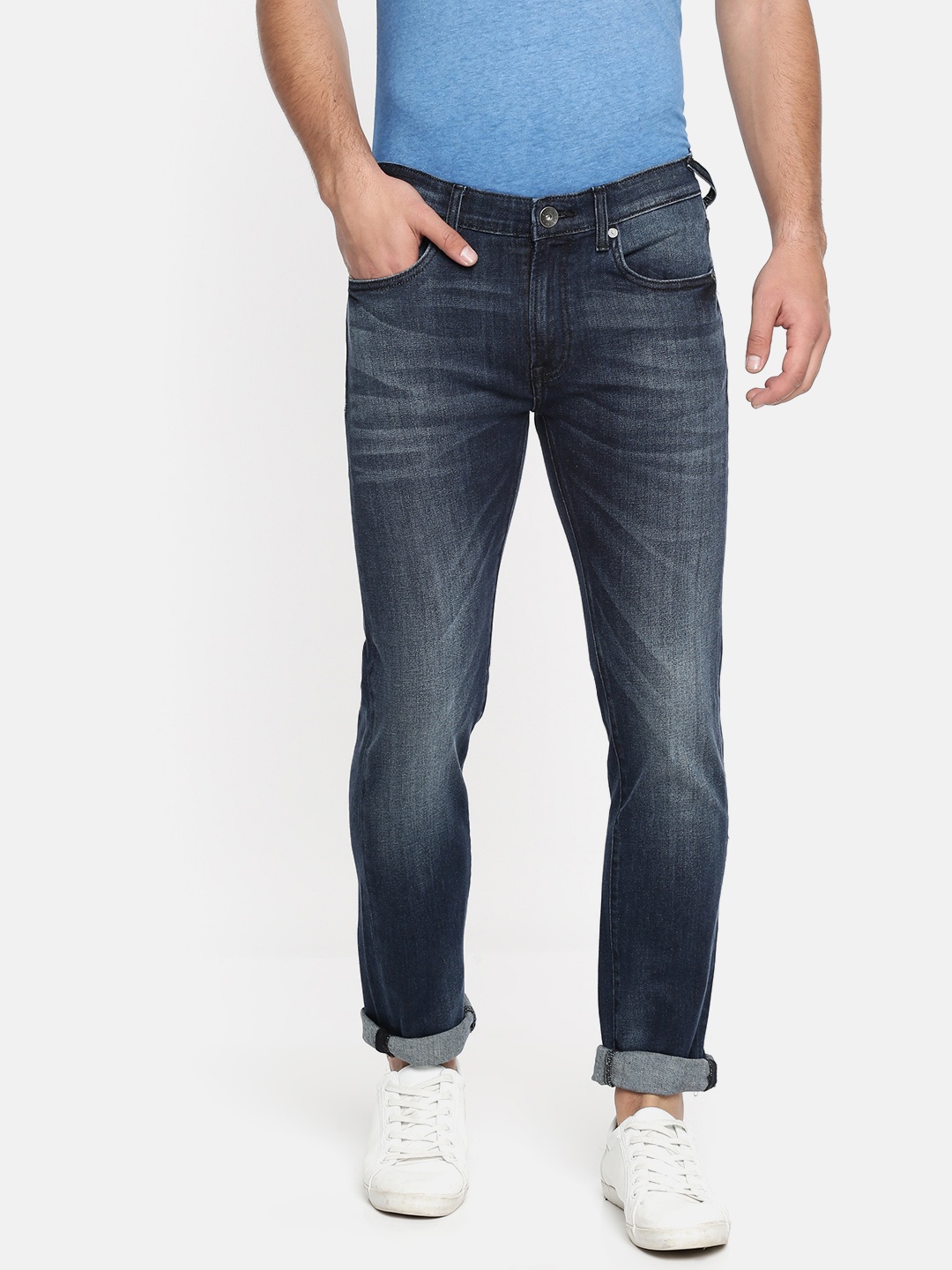 

Pepe Jeans Men Blue Slim Fit Low-Rise Clean Look Stretchable Jeans