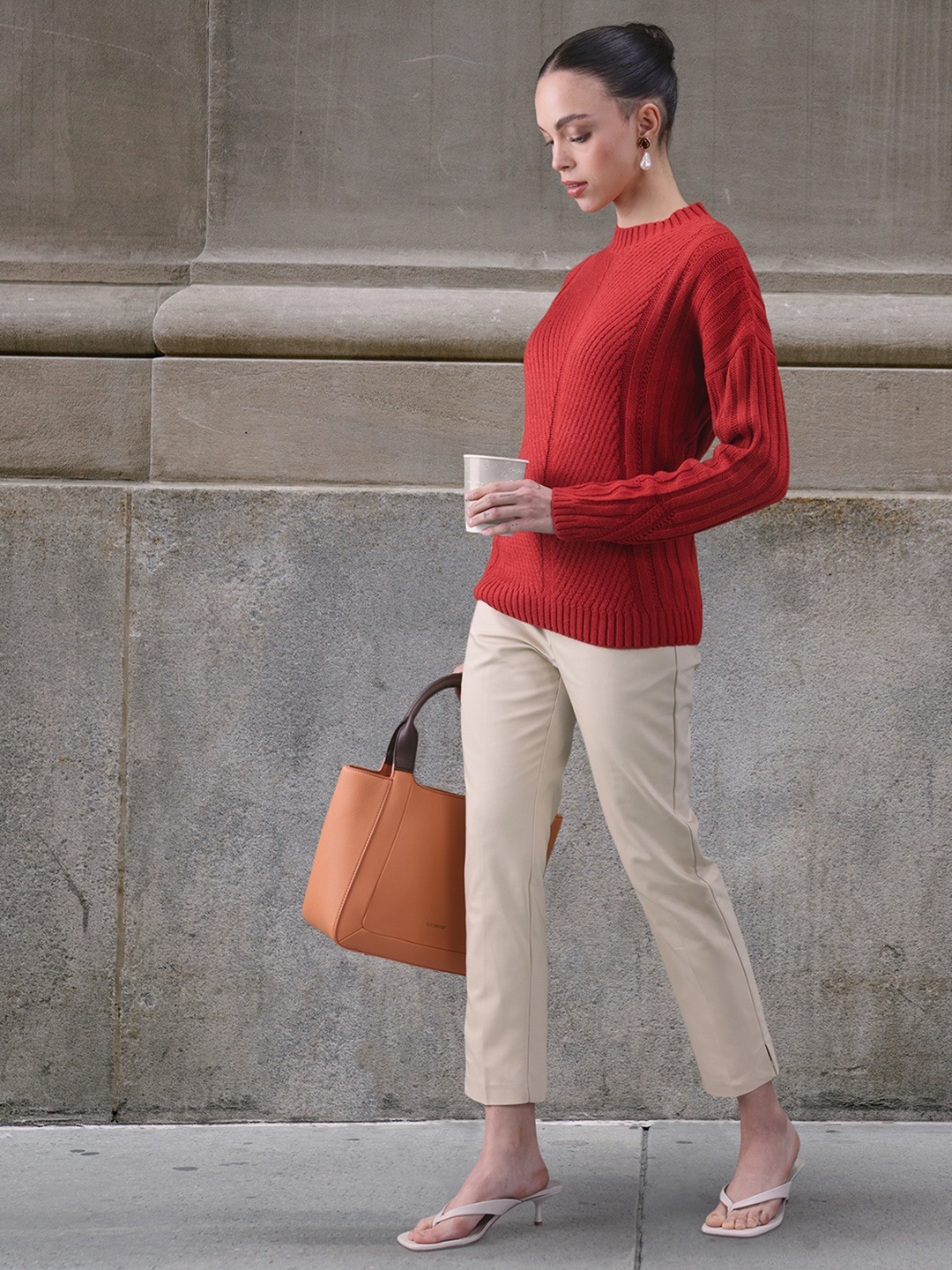 

her by invictus Women Rust Orange Pullover