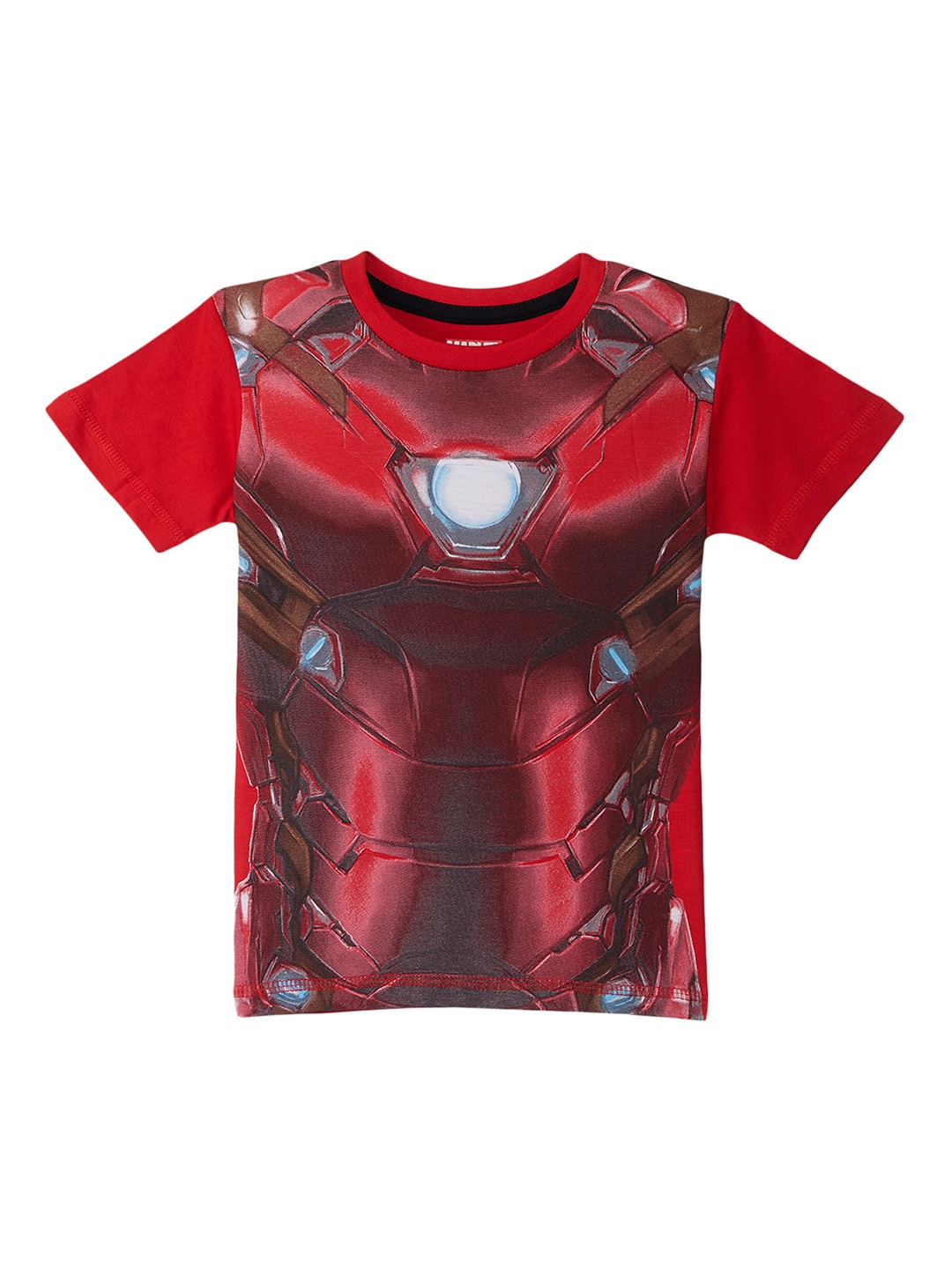 

Kids Ville Boys White Avengers Printed Round Neck Pure Cotton T-shirt, Red