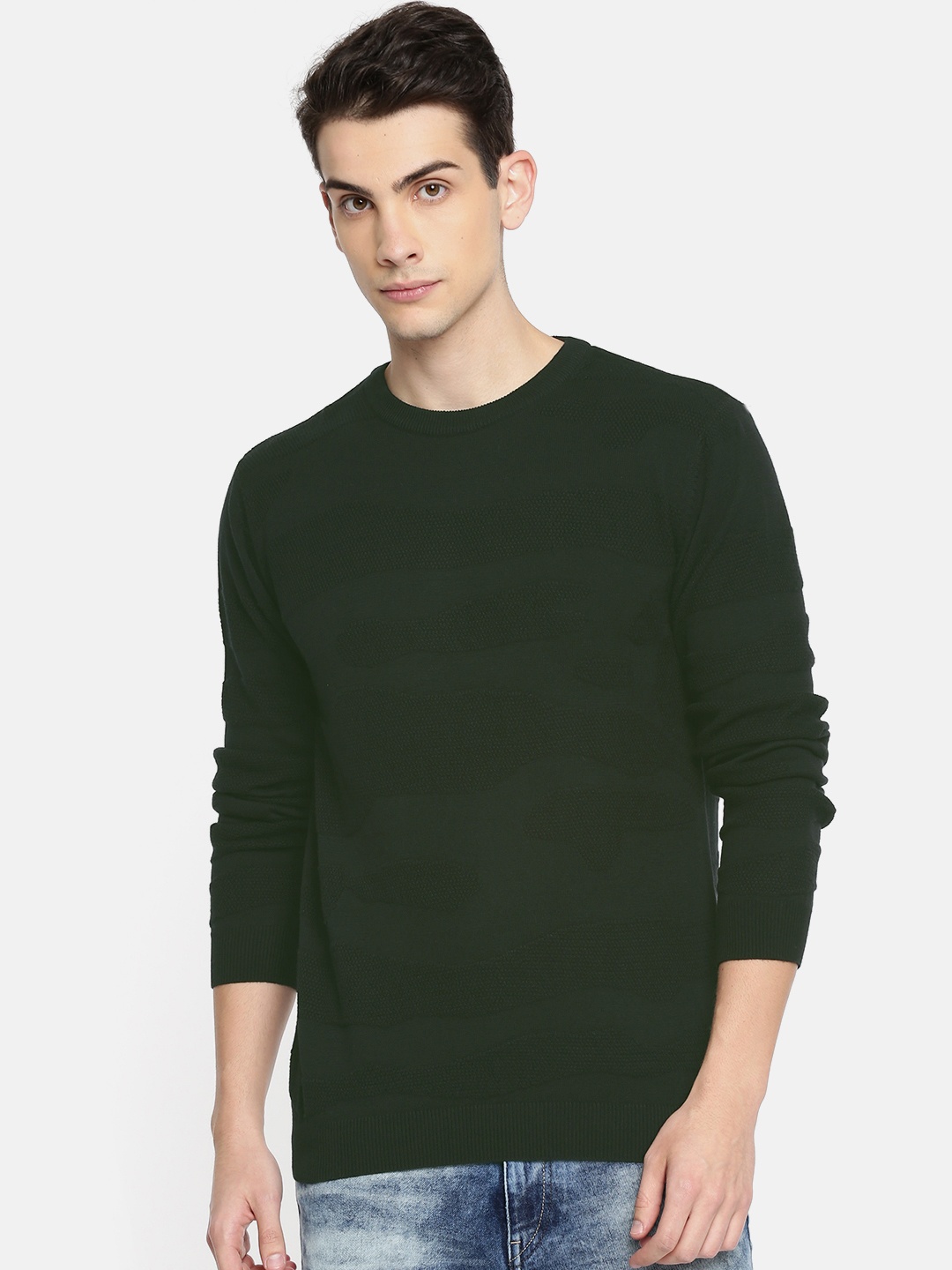 

Pepe Jeans Men Black Self Design Pullover