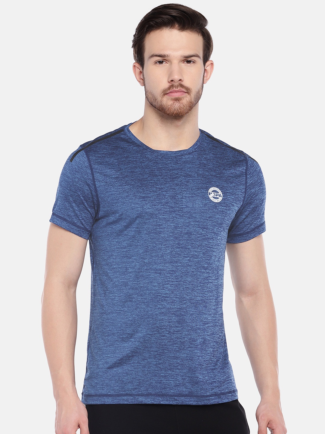 

U.S. Polo Assn. Men Navy Blue Solid Round Neck T-shirt