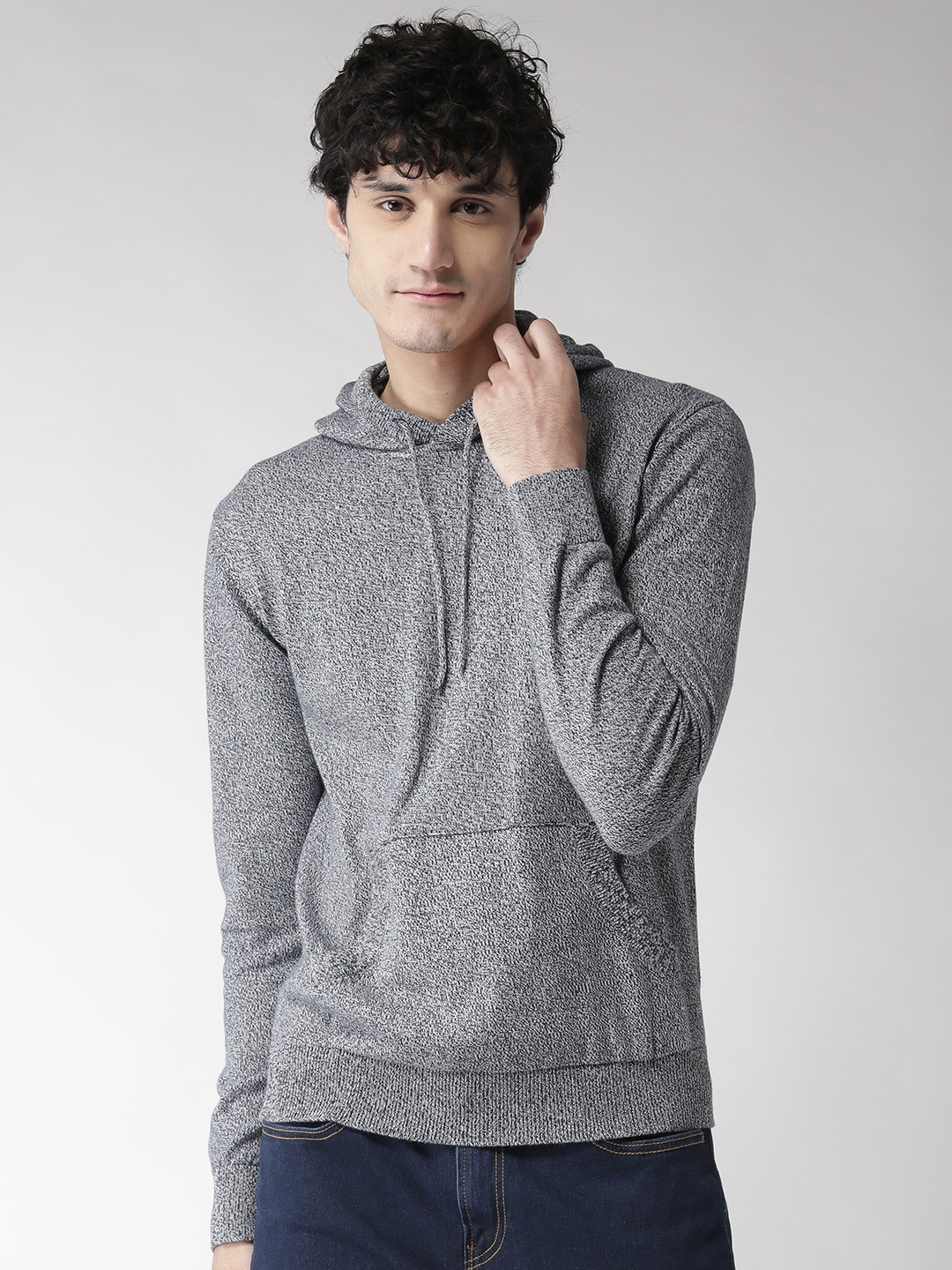 

Aeropostale Men Navy Blue Solid Hooded Sweatshirt