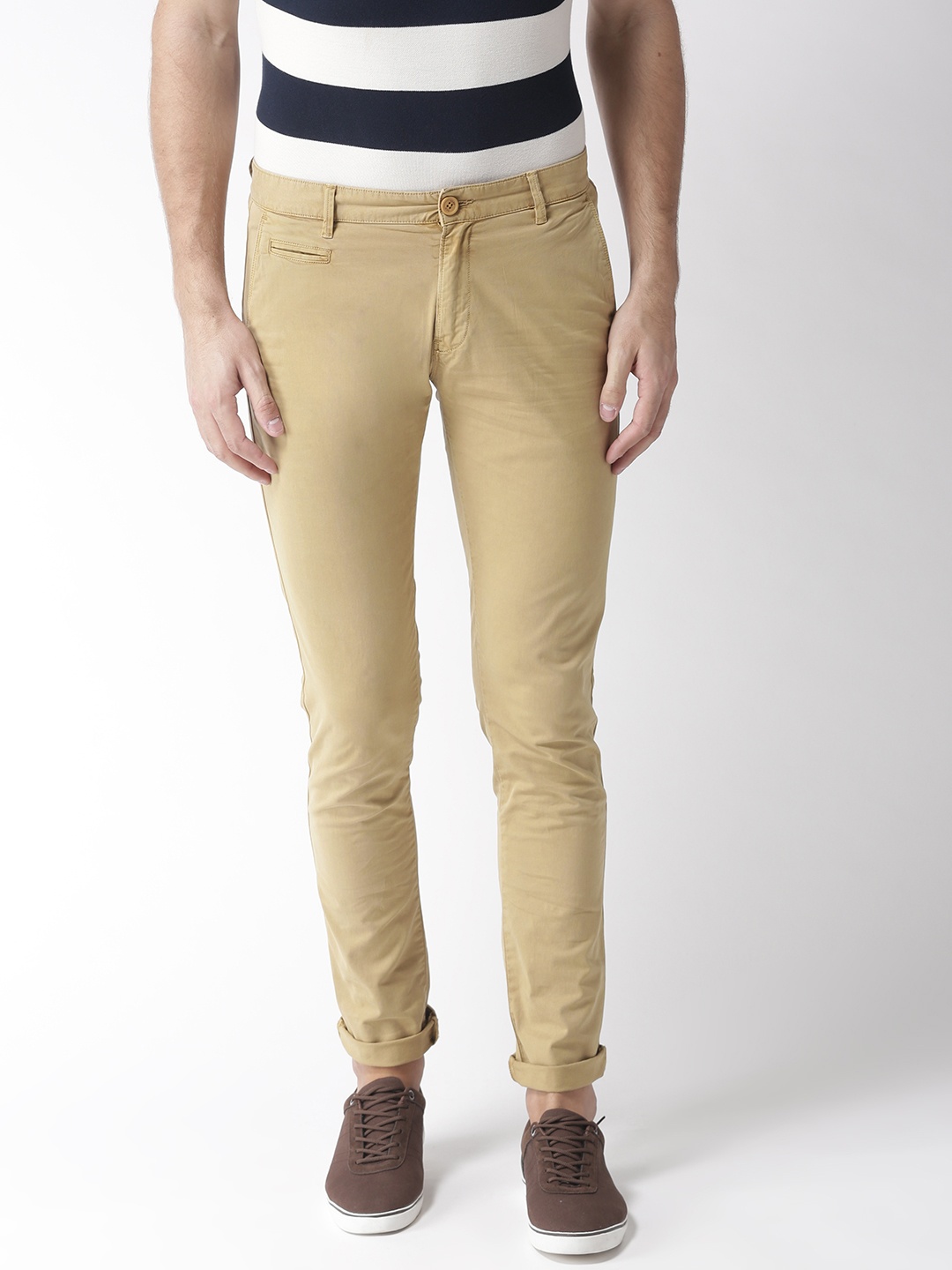 

Aeropostale Men Khaki Super Skinny Fit Solid Chinos