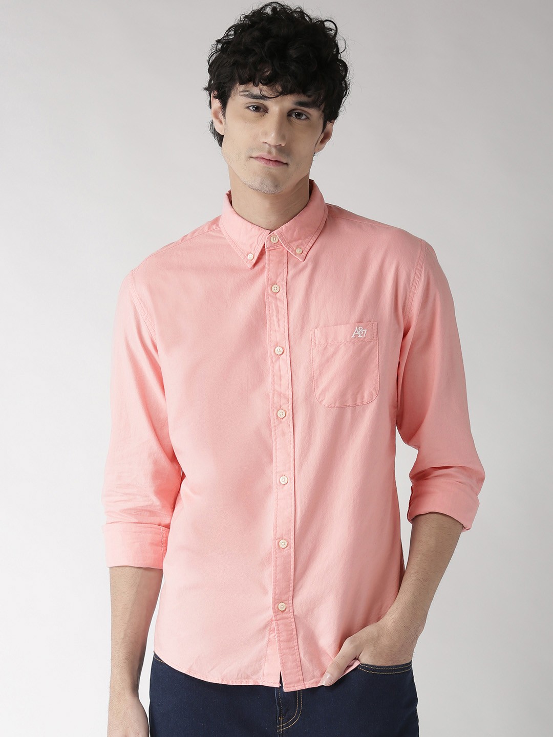 

Aeropostale Men Pink Regular Fit Solid Casual Shirt