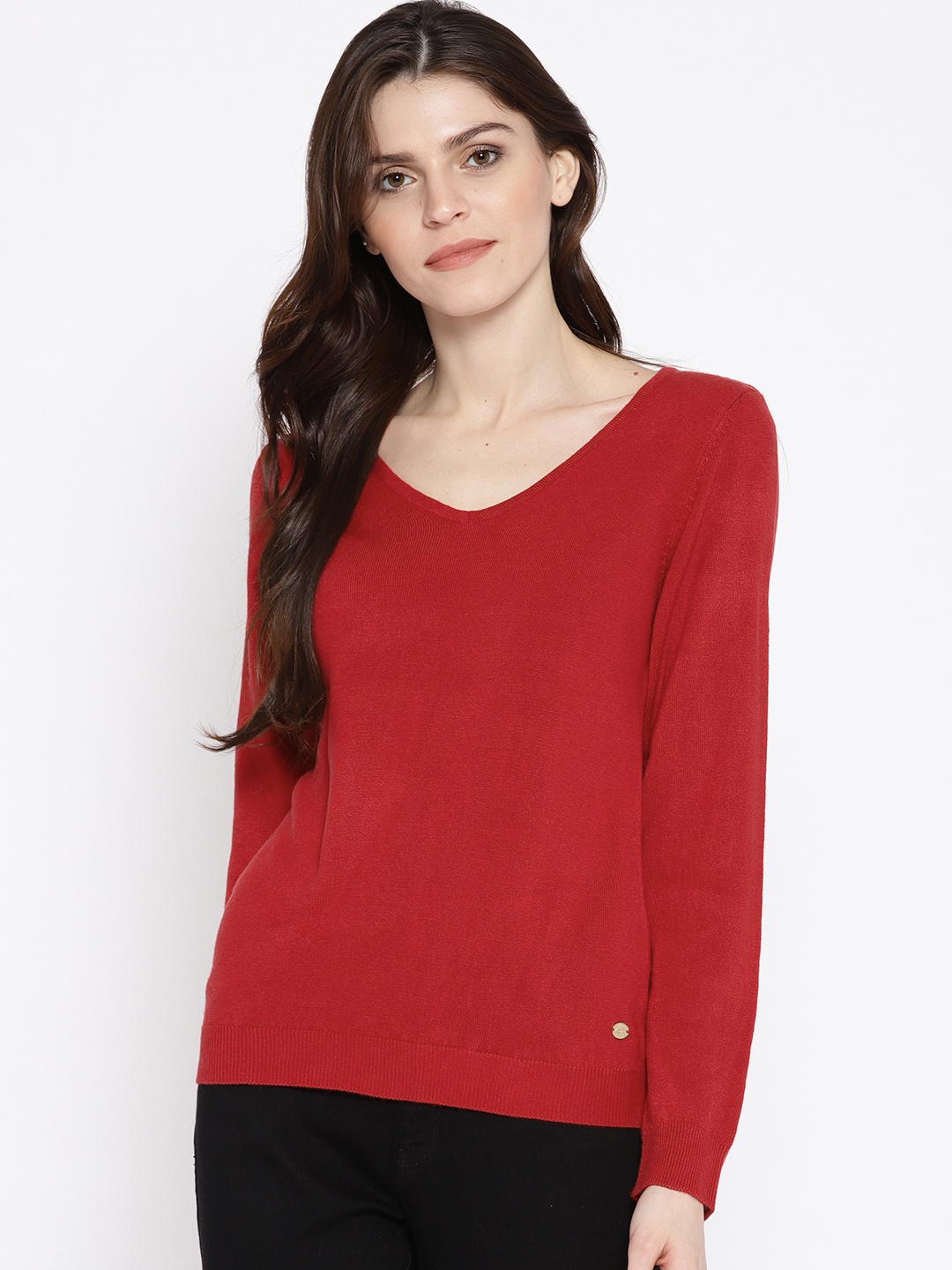 

U.S. Polo Assn. Women Red Solid Pullover