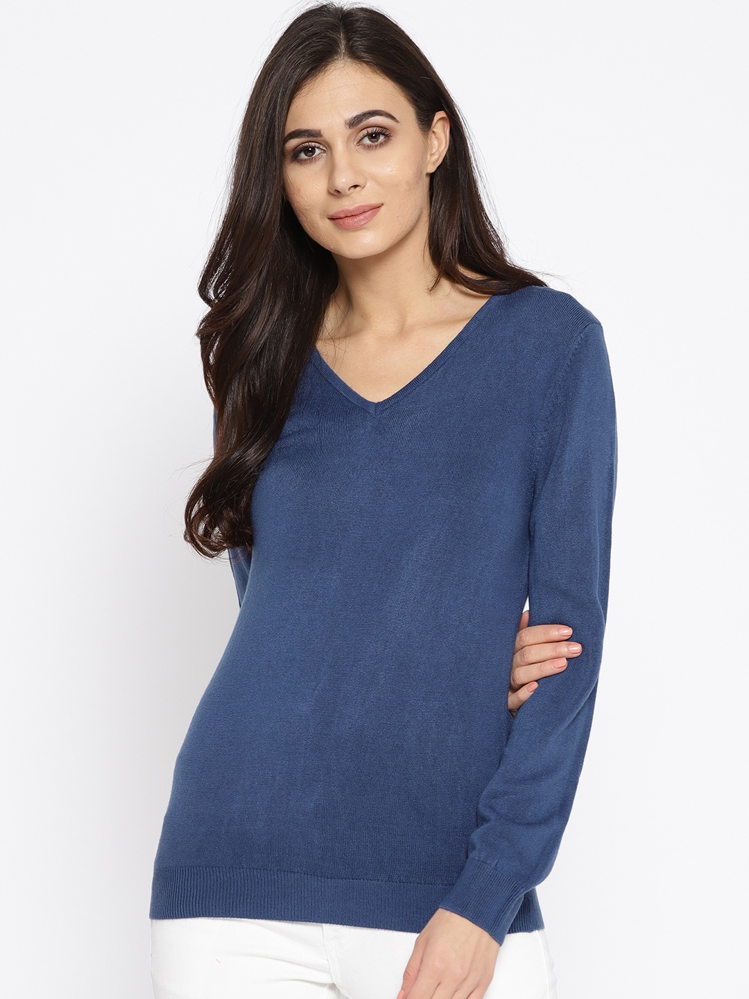 

U.S. Polo Assn. Women Blue Solid Pullover