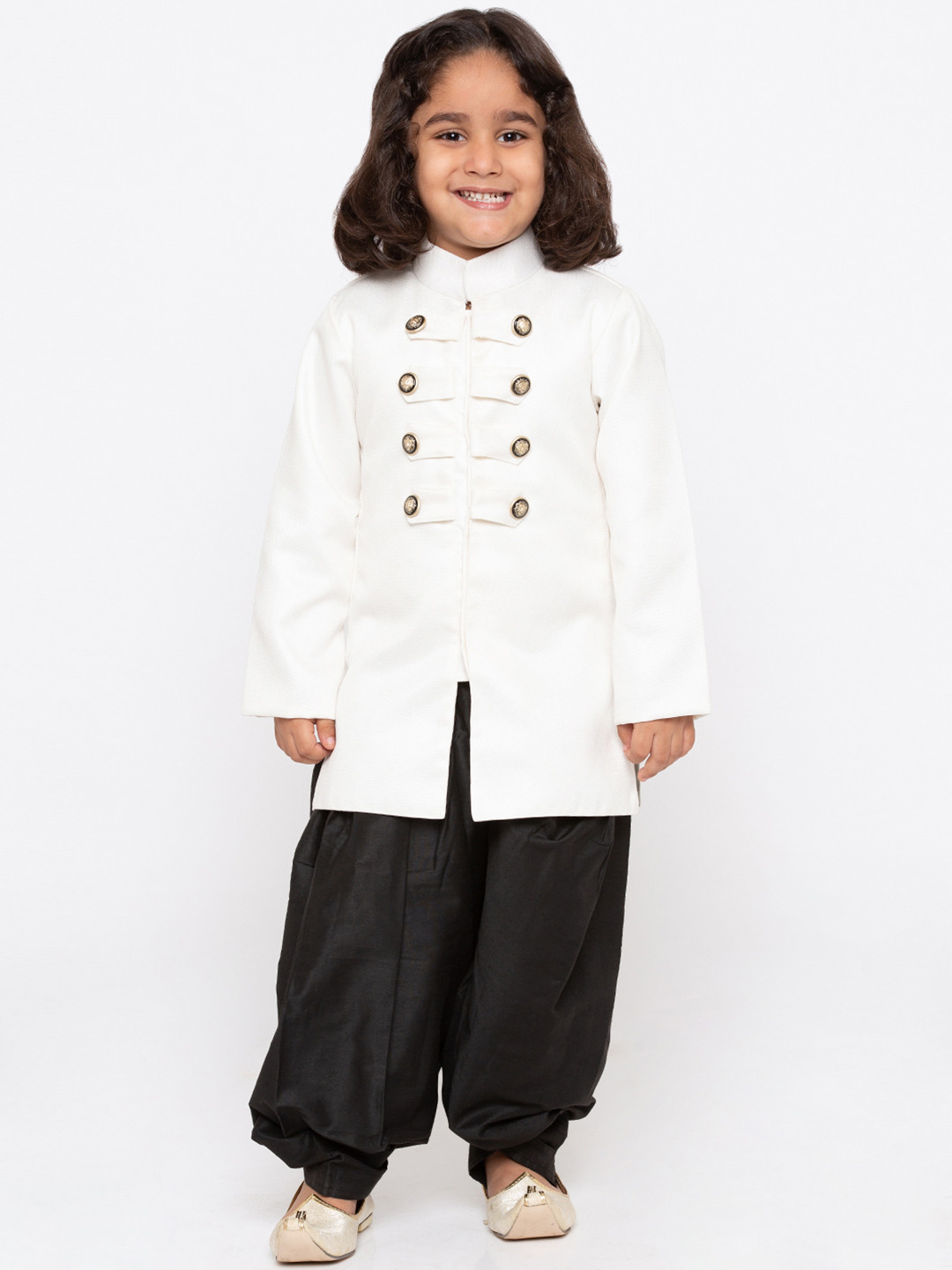 

JBN Creation Boys Solid Sherwani, White