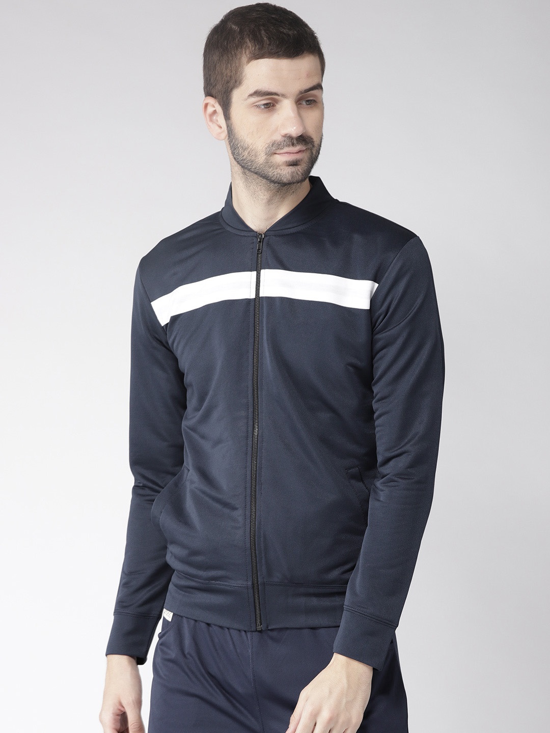 

Hubberholme Men Navy Blue Solid Sweatshirt