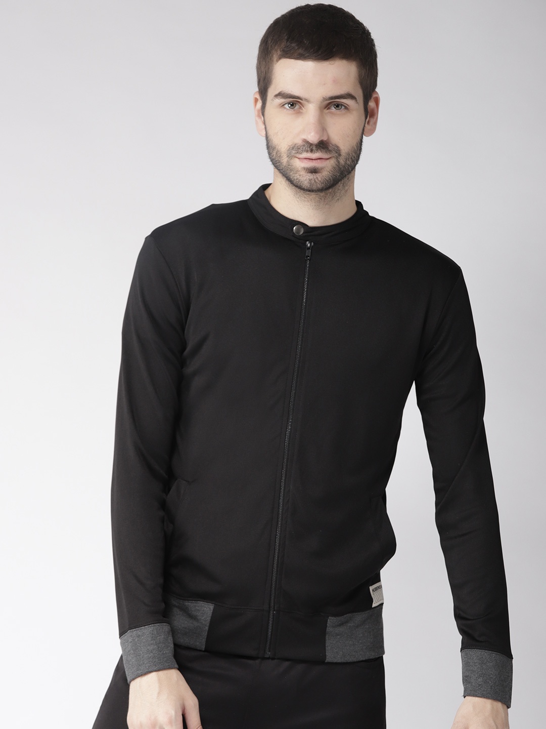 

Hubberholme Men Black Solid Sweatshirt