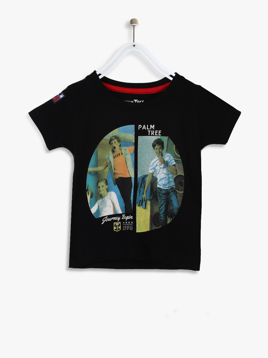 

Palm Tree Boys Black Printed Round Neck T-shirt