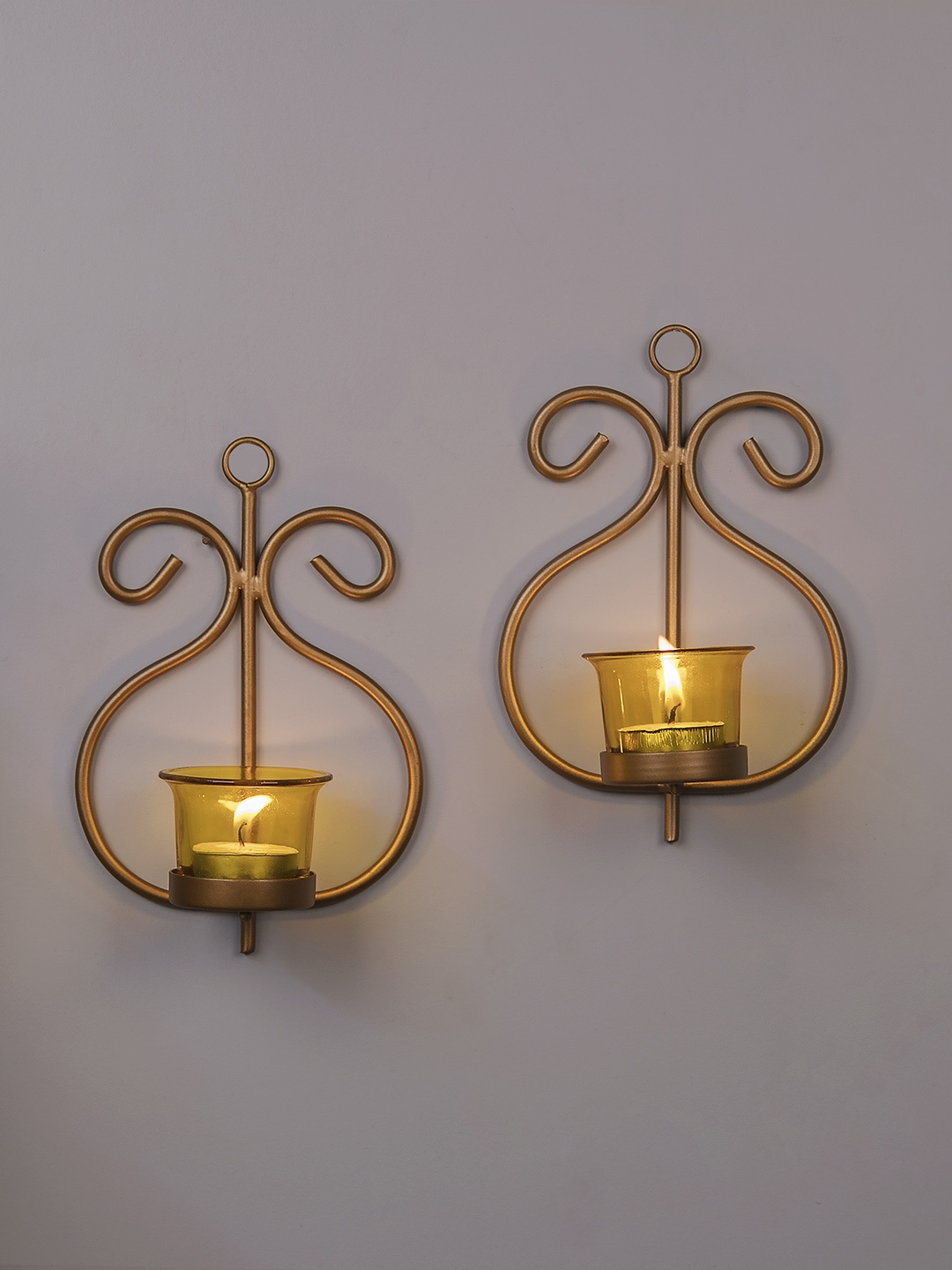 

Homesake Gold-Toned & Yellow Candle Holders