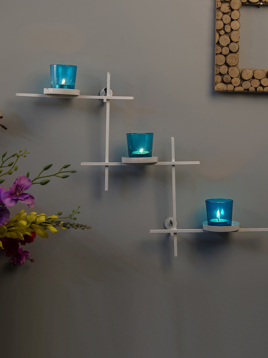 

Homesake Blue Ladder-Shaped Candle Holder with 3 Cups