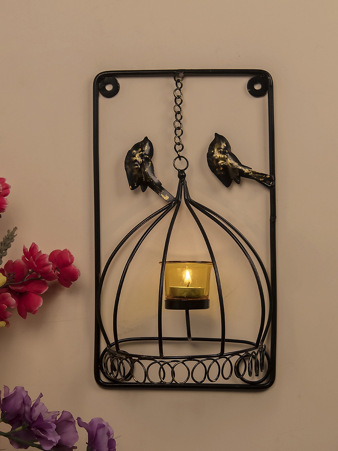 

Homesake Black Cage-Shaped Candle Holder with 1 Cup