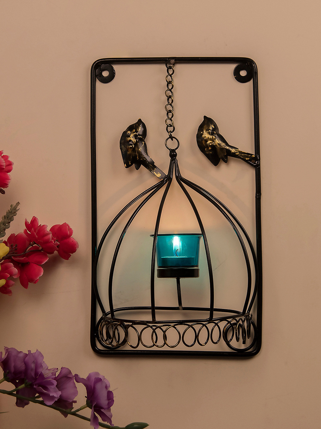 

Homesake Black Cage-Shaped Candle Holder with 1 Cup