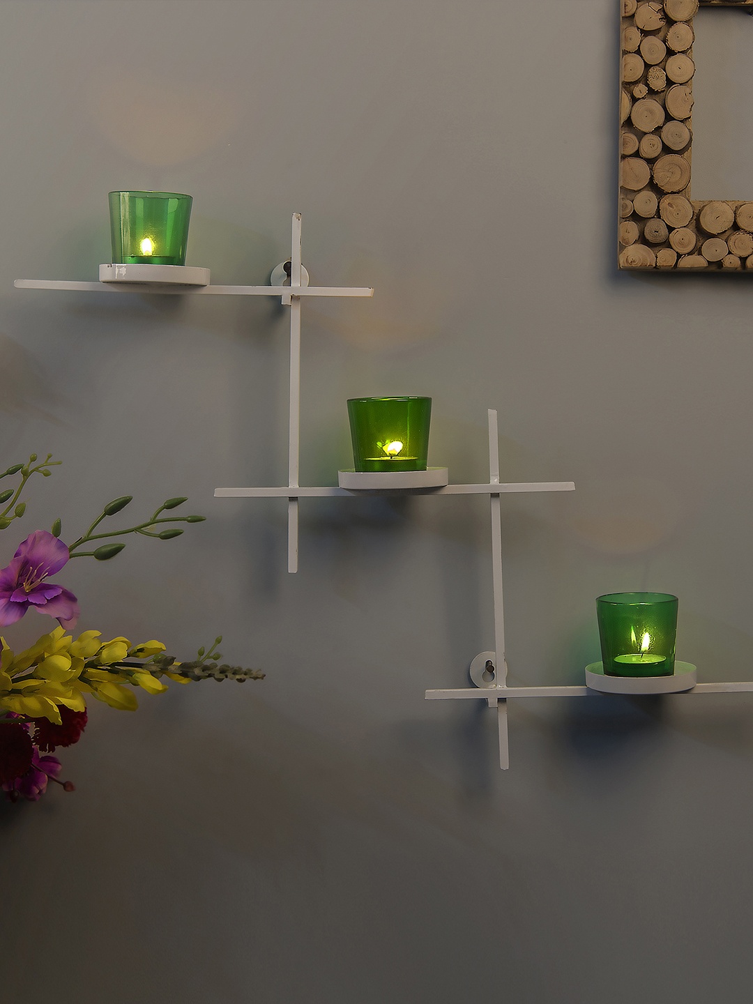

Homesake Green Ladder-Shaped Candle Holder with 2 Cups