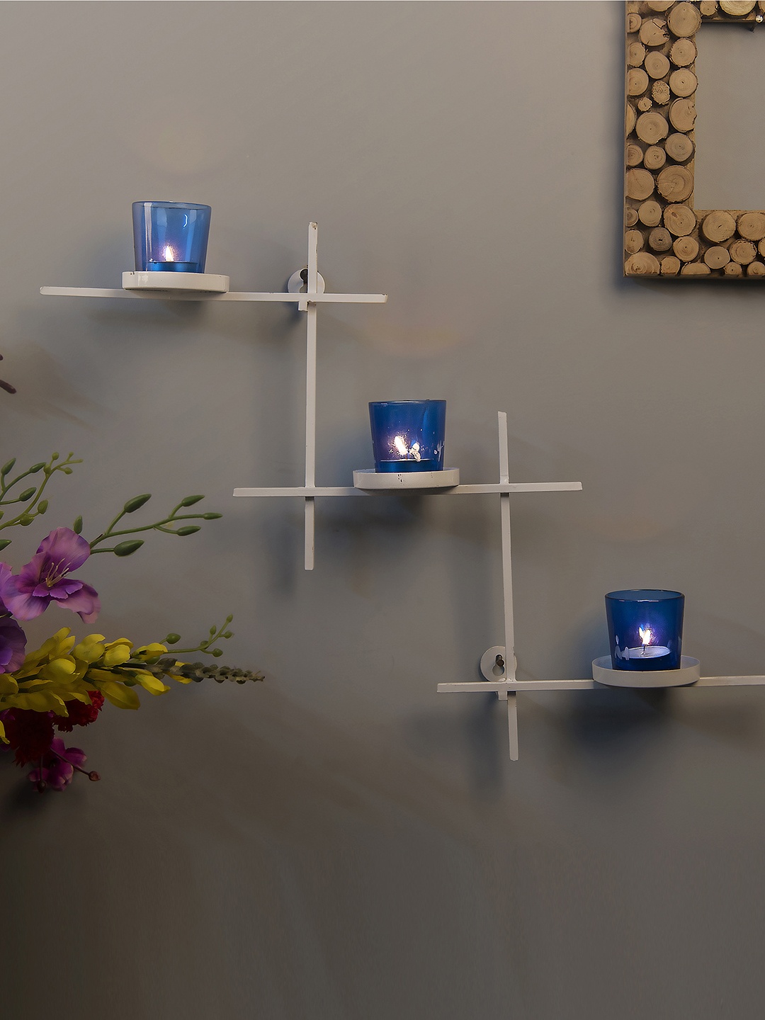 

Homesake Blue Ladder-Shaped Candle Holder with 3 Cups