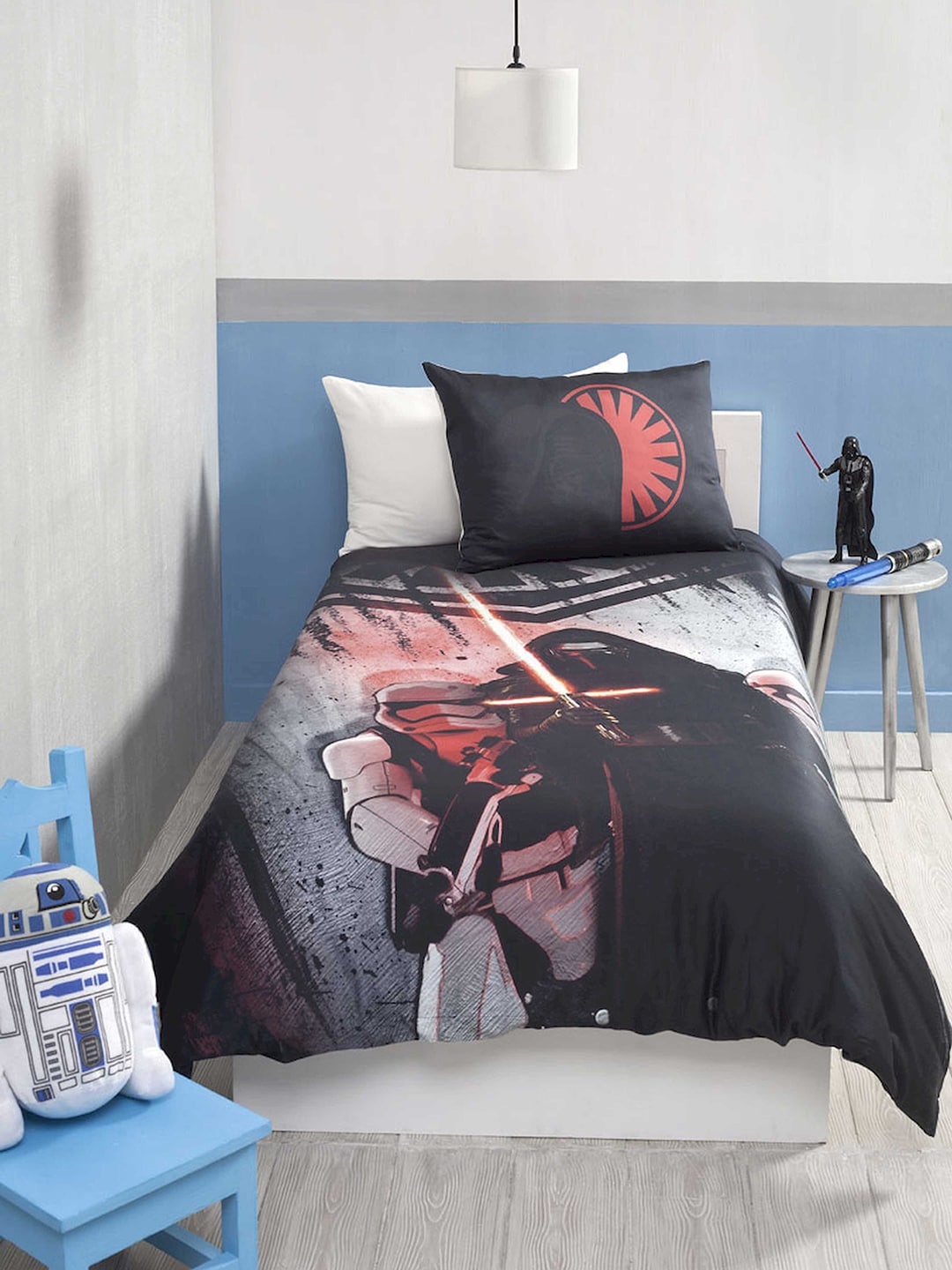 

DDecor Black Cartoon Characters Flat 210 TC Cotton 1 Single Bedsheet with 2 Pillow Covers