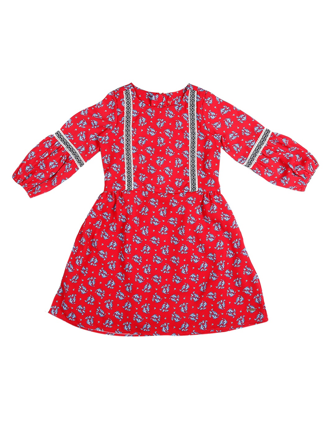 

Allen Solly Junior Girls Red & Blue Floral Print Fit and Flare Dress