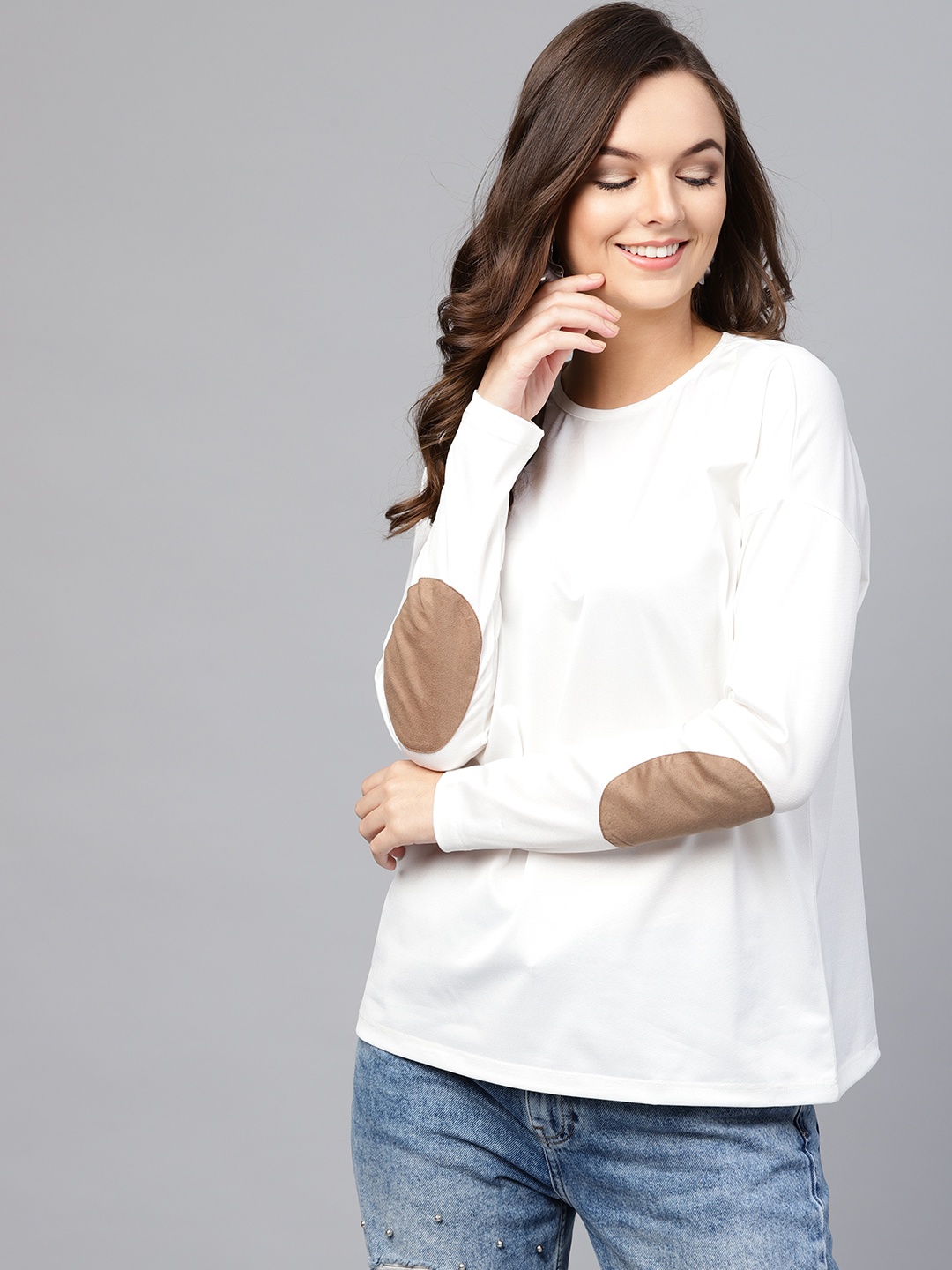 

SASSAFRAS Women White Solid Top