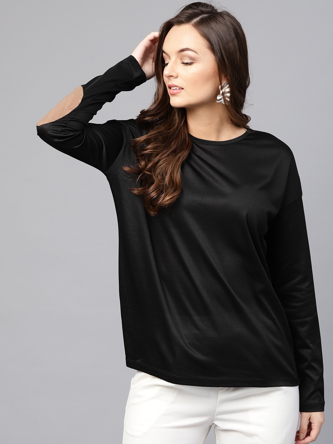 

SASSAFRAS Women Black Solid Top