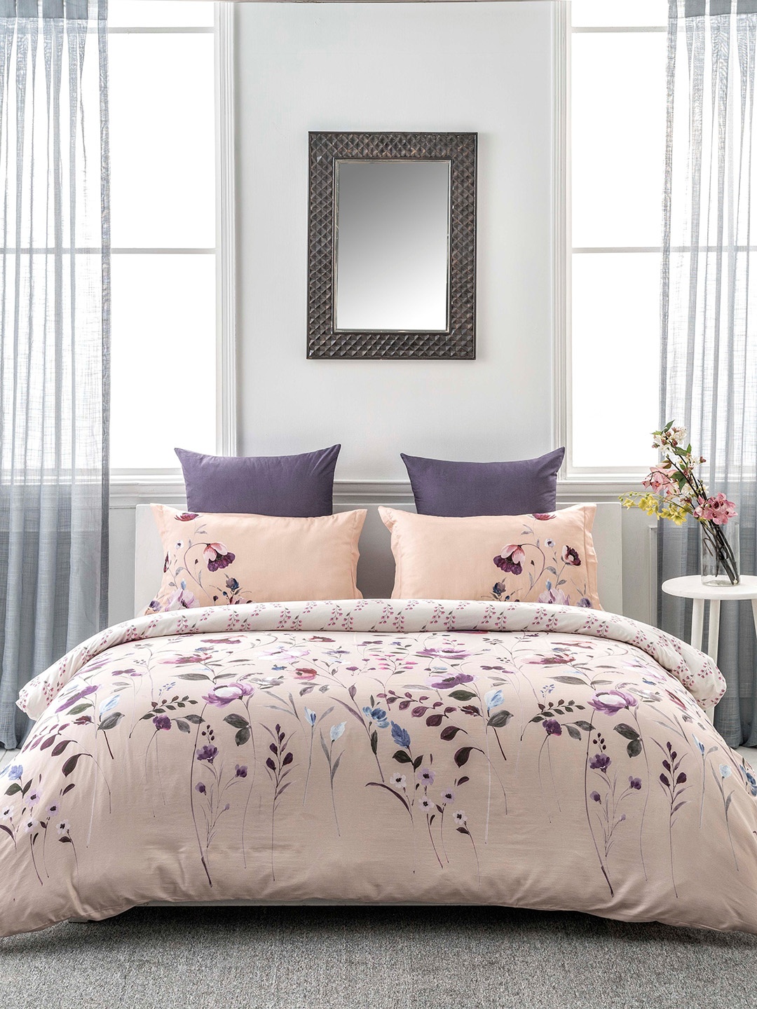 

DDecor Pink Cotton 180 TC Printed Bedding Set