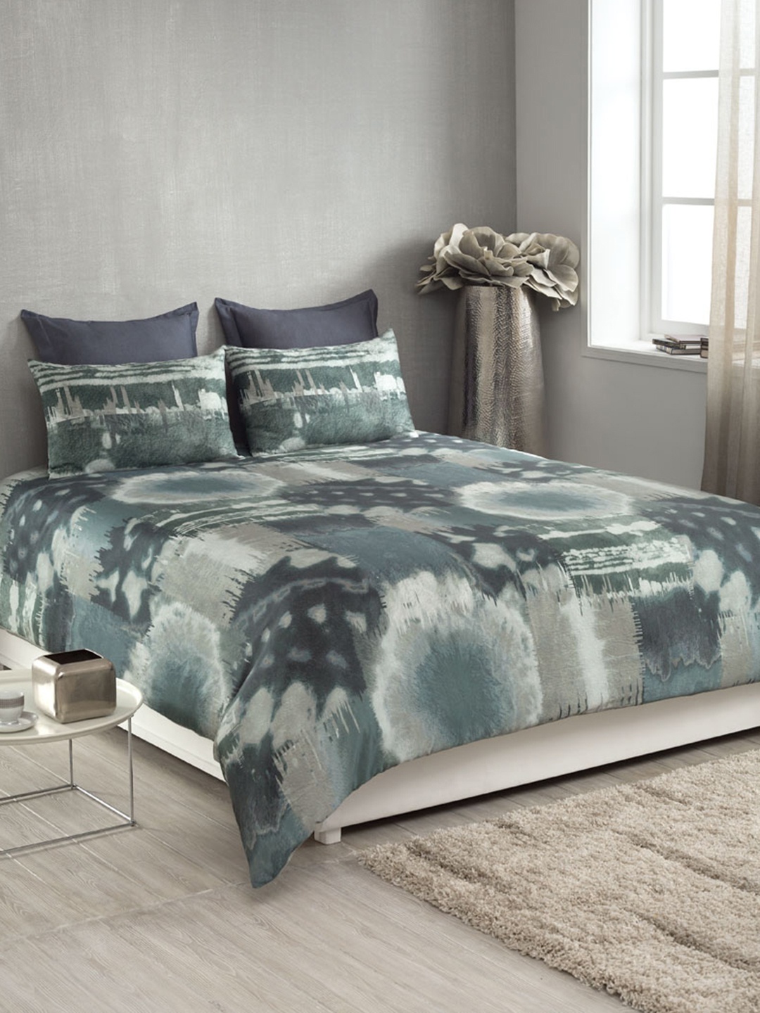 

DDecor Grey & Green 160 TC Printed Bedding Set