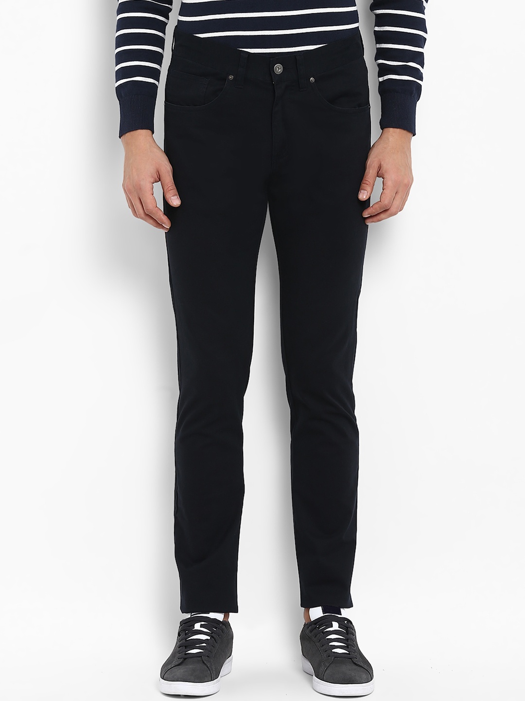 

Red Tape Men Navy Blue Slim Fit Solid Regular Trousers