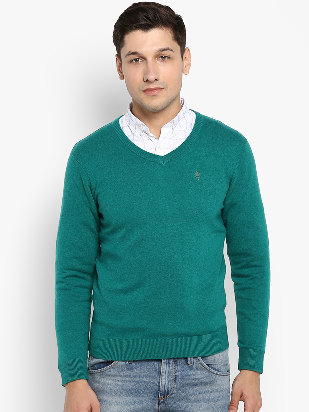 

Red Tape Men Green Solid Pullover