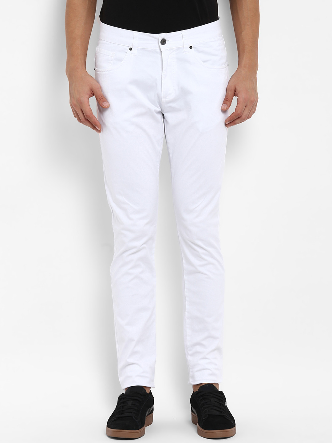 

Red Tape Men White Slim Fit Solid Regular Trousers