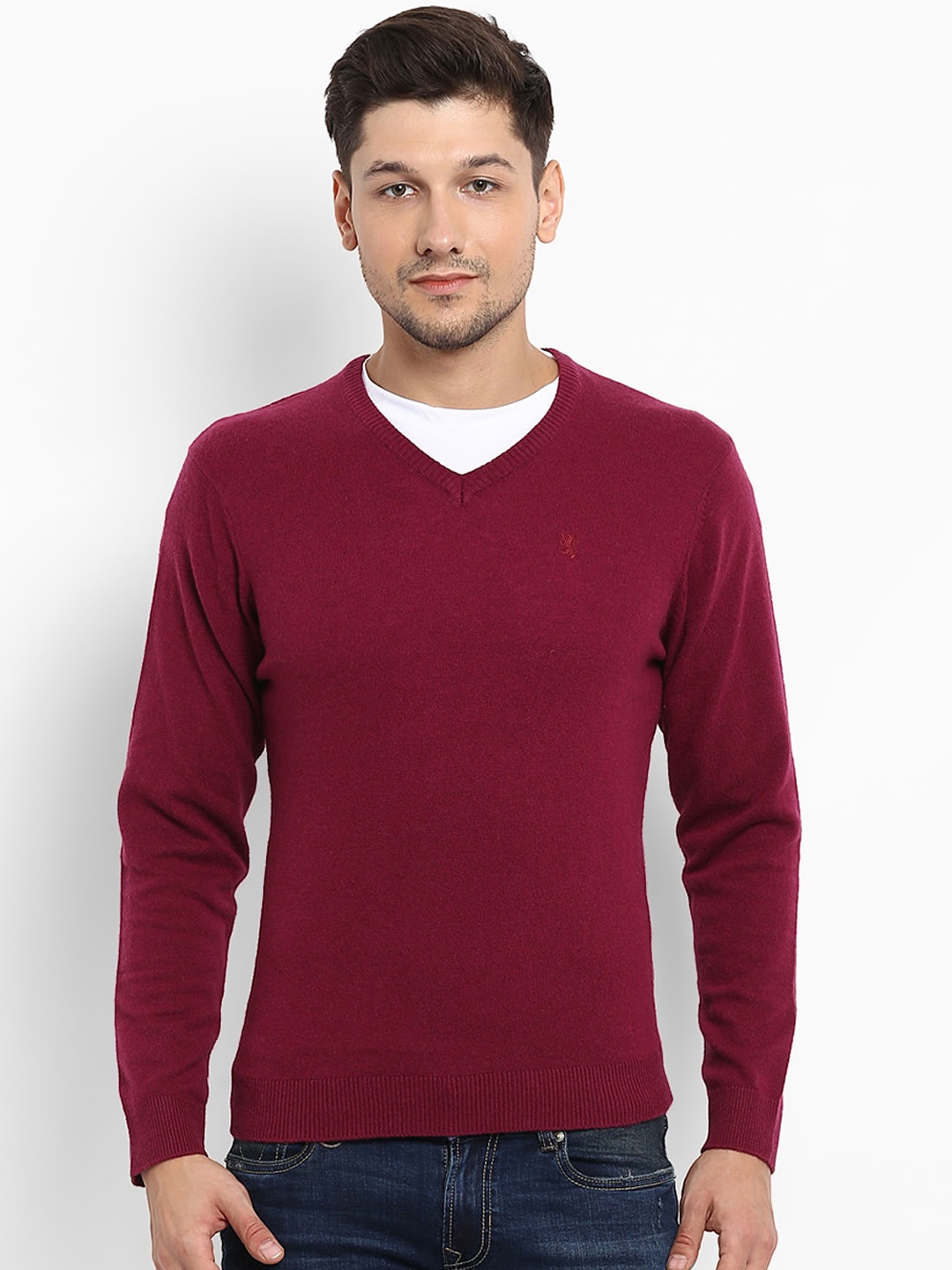 

Red Tape Men Maroon Solid Pullover