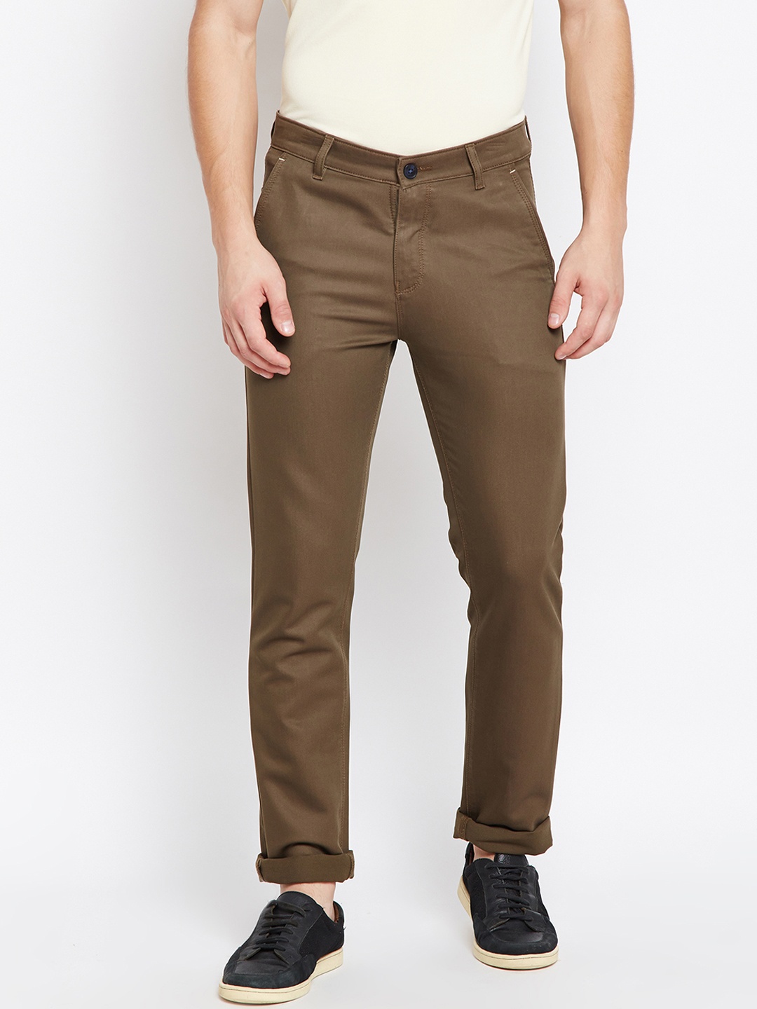 

Crimsoune Club Men Brown Slim Fit Solid Regular Trousers