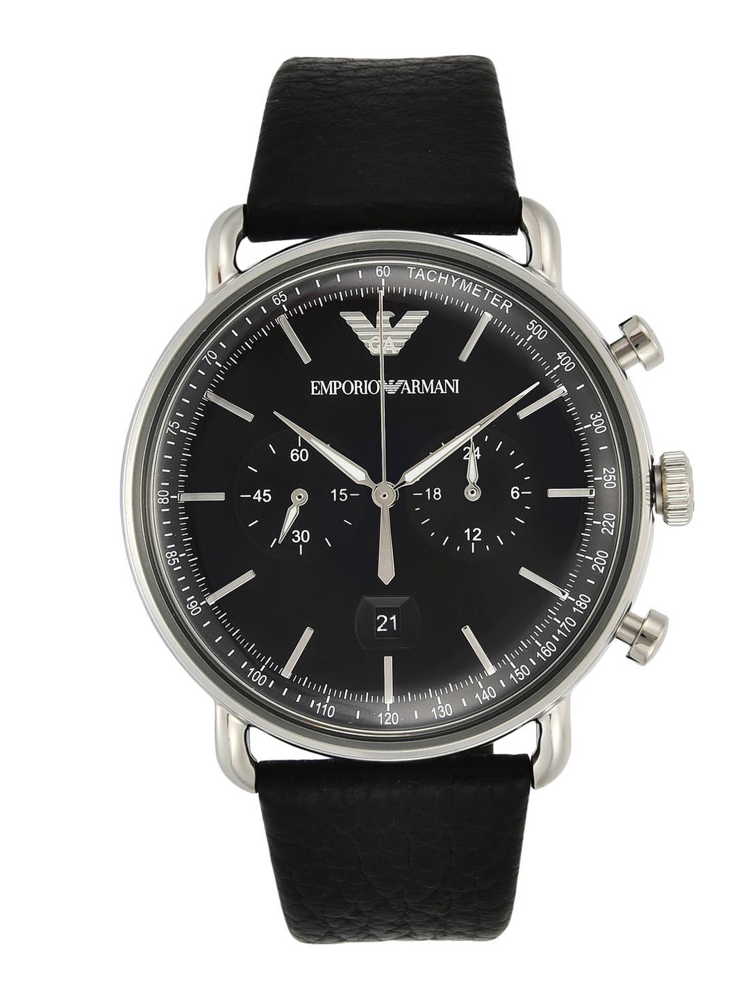 

Emporio Armani Men Black Leather Analogue Watch AR11143