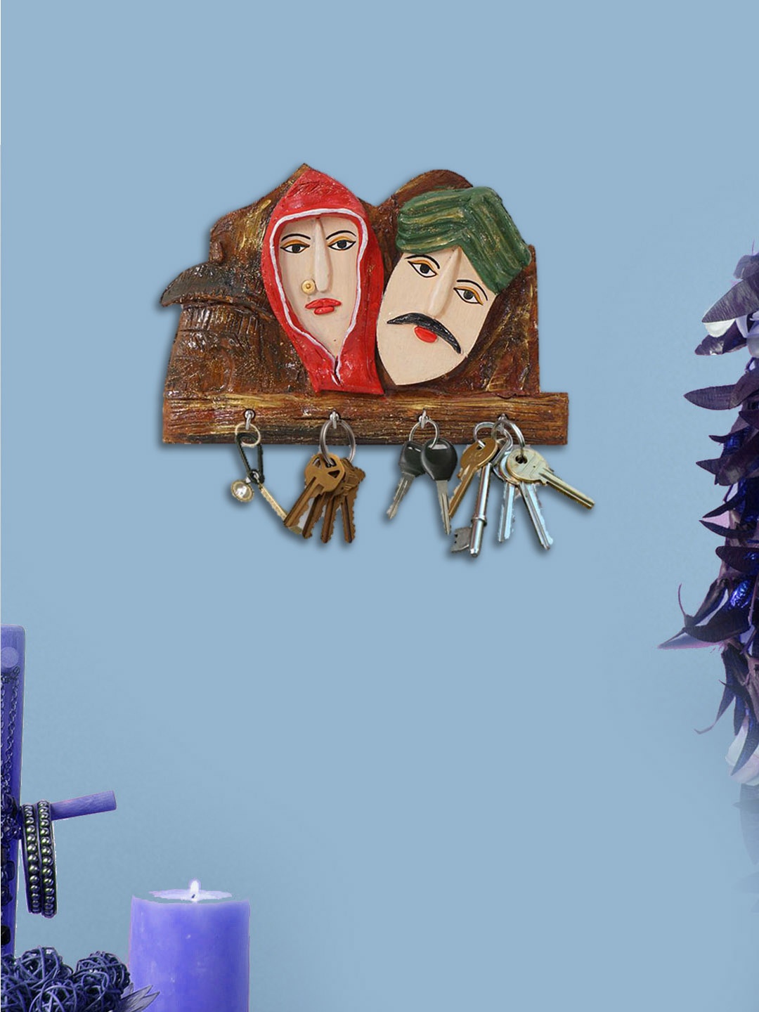 

999Store Multicoloured Hand-Painted Key Holder, Multi