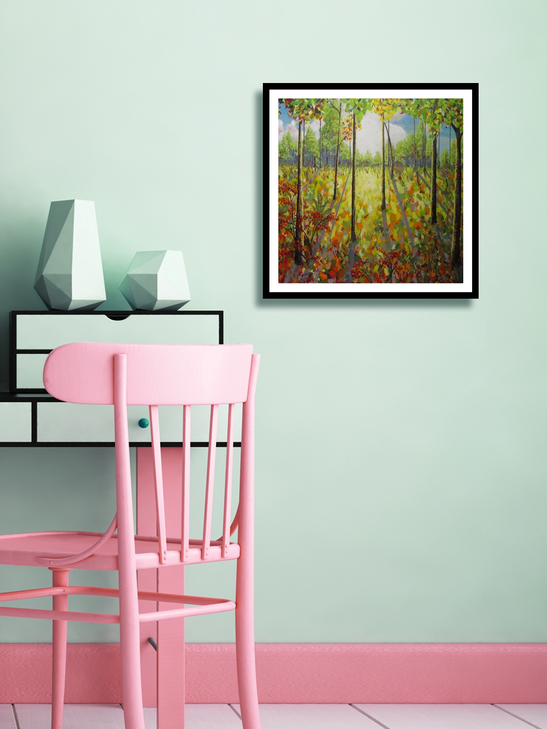 

999Store Multicoloured Botanical Wall Painting, Multi