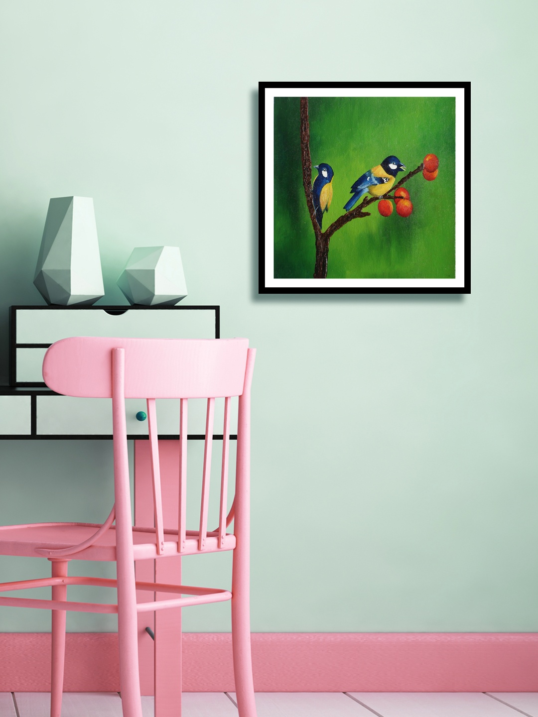 

999Store Multicoloured Bird Wall Painting, Multi