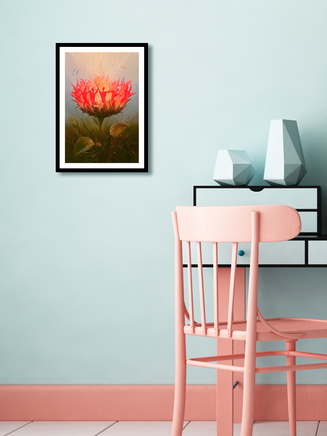 

999Store Multicoloured Floral Wall Painting, Multi