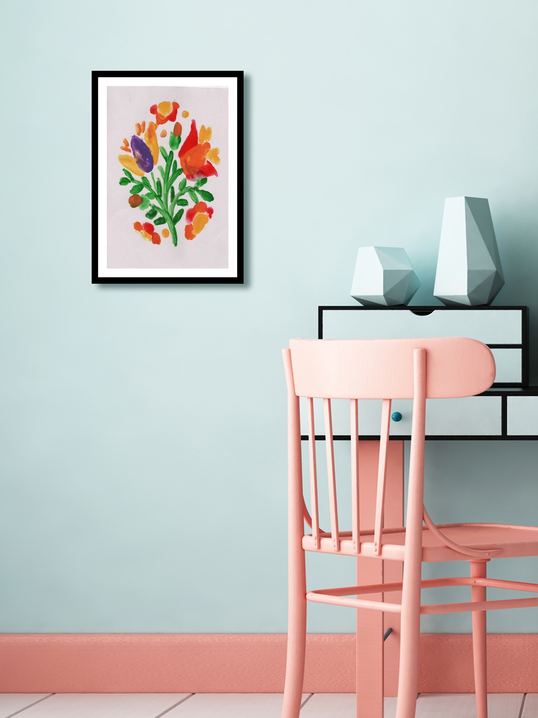 

999Store Multicoloured Floral Wall Painting, Multi